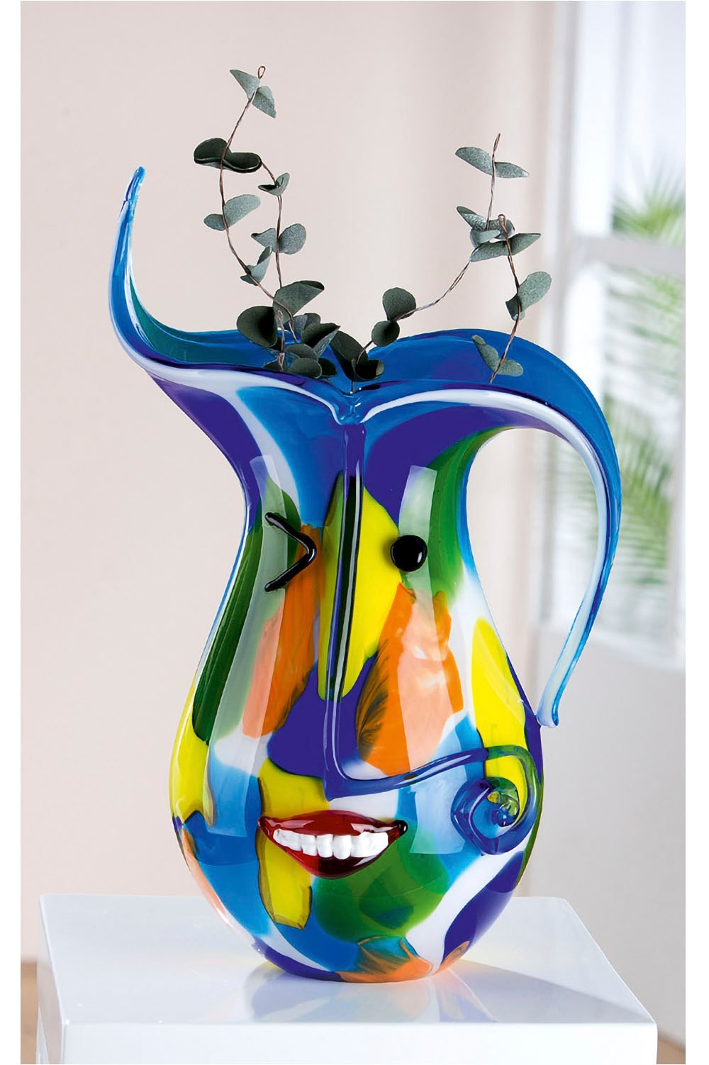 Casablanca by Gilde Tischvase »Glasart Designvase "Augusto" aus Glas«, (1 St.), durchgefärbt, handgearbeitet und mundgeblasen