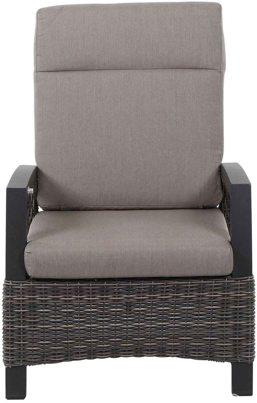 Gartenlounge-Set SIENA GARDEN "Corido", grau (charcoal grau, matt anthrazit), B:90cm H:103cm T:160cm, Aluminium, Keramik, Polypropylen, Sitzmöbel-Sets, bestehend aus 2 Sesseln, 1 Sofa, 1 Tisch und 5 Auflagen 2