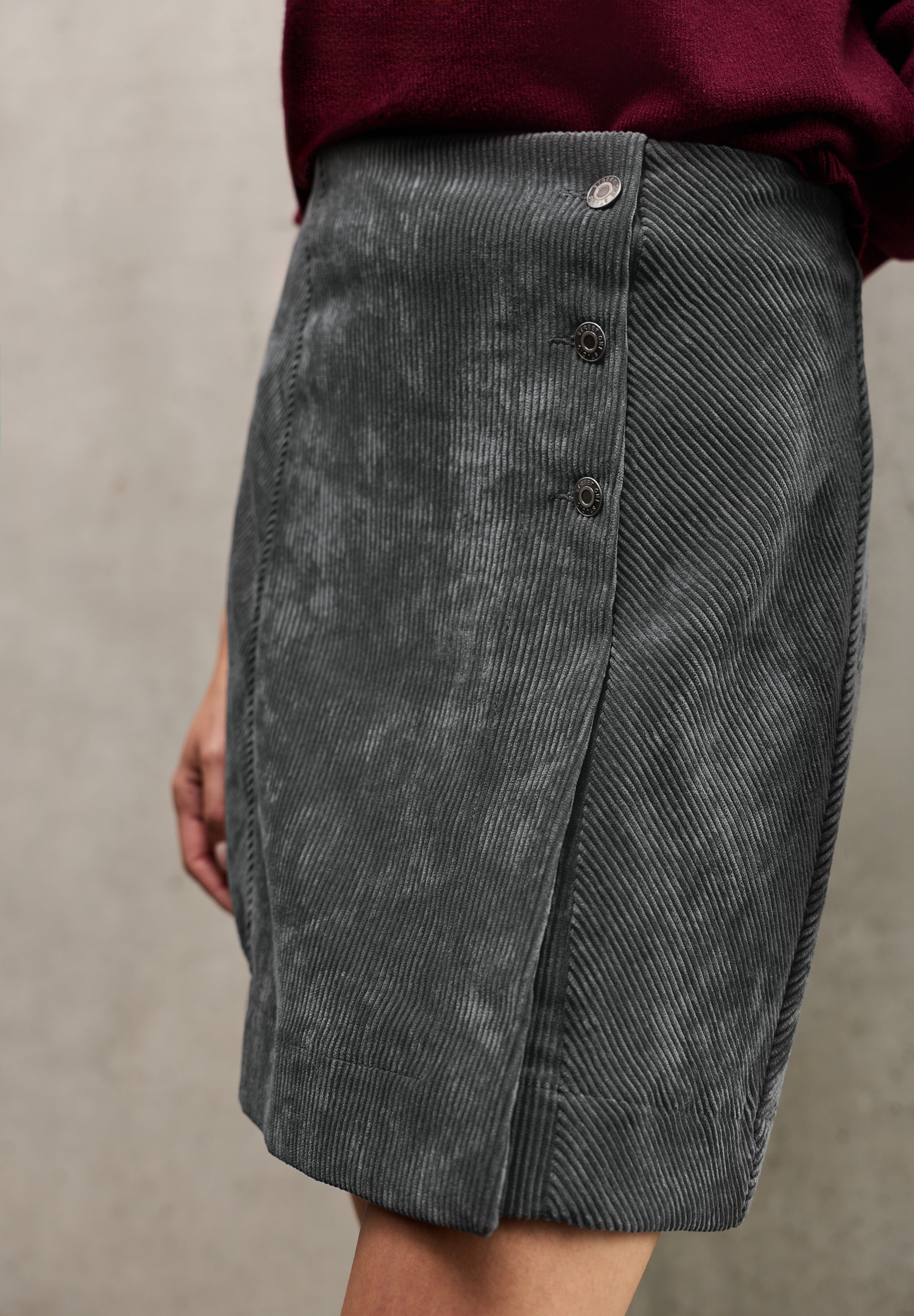 STREET ONE STUDIO Cordrock mit Knopfleiste