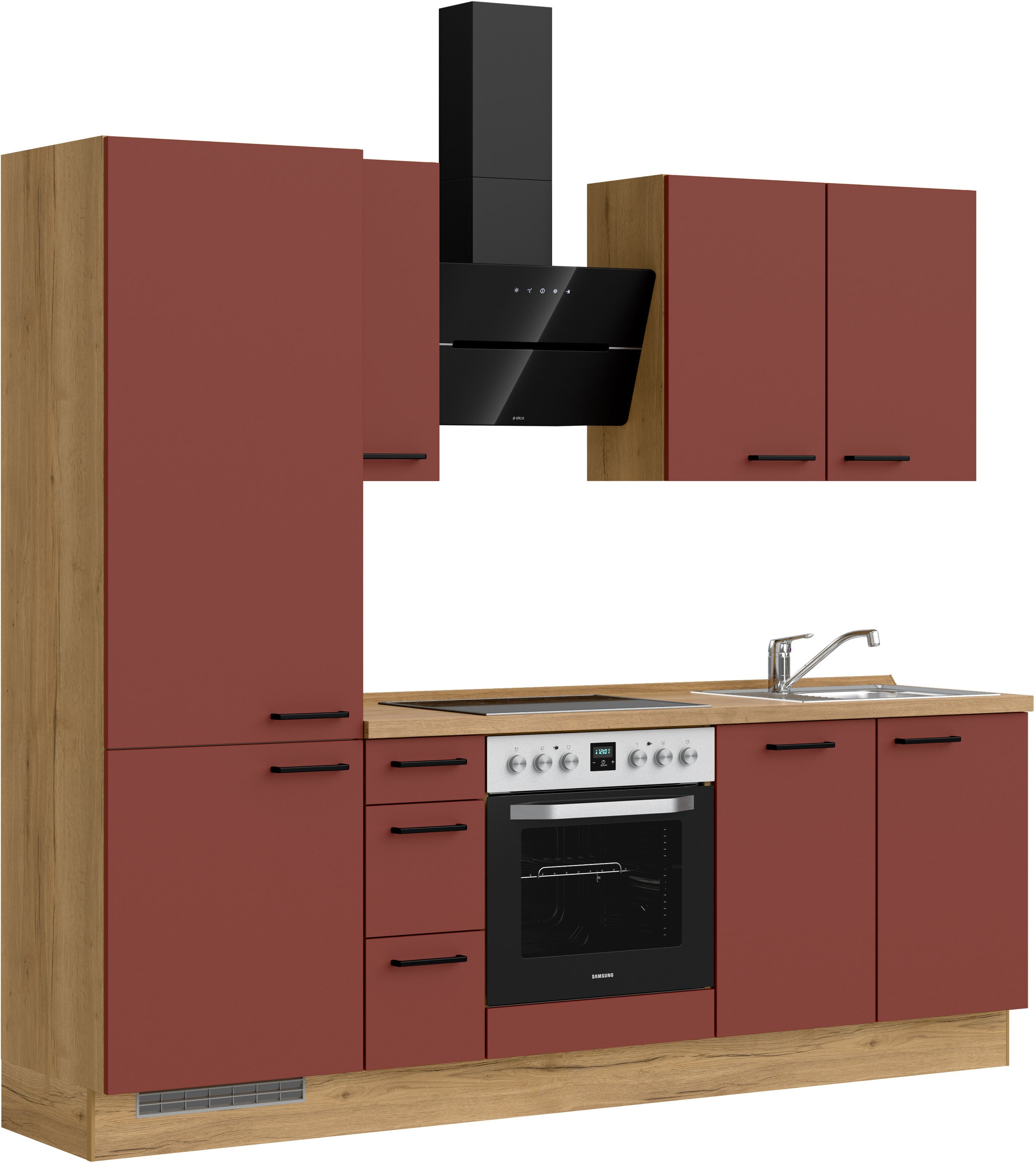 nobilia® Küchenzeile »"Easytouch II"«, vormontiert, Ausrichtung wählbar, Breite 240 cm, wahlw. mit E-Geräten