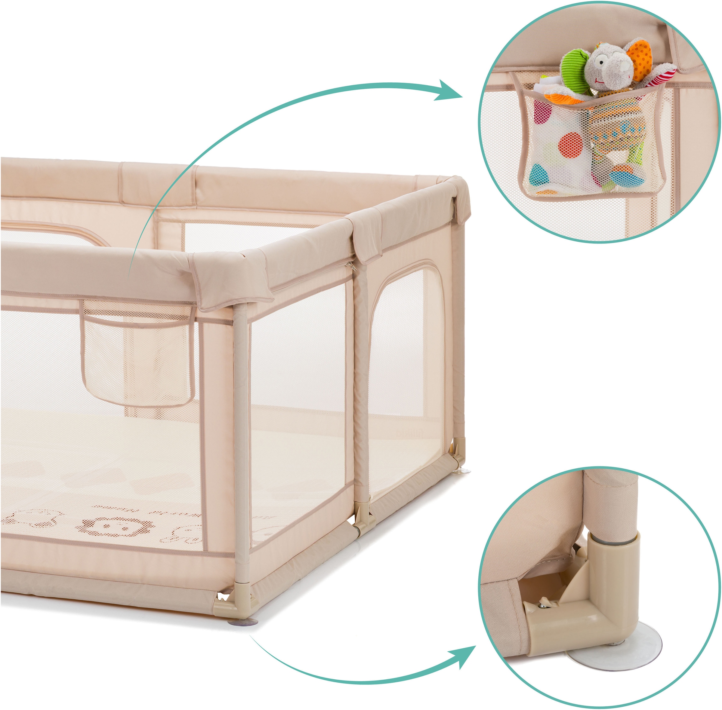 Fillikid Laufgitter »Malta mit Boden« bis 22 kg mit Transporttasche