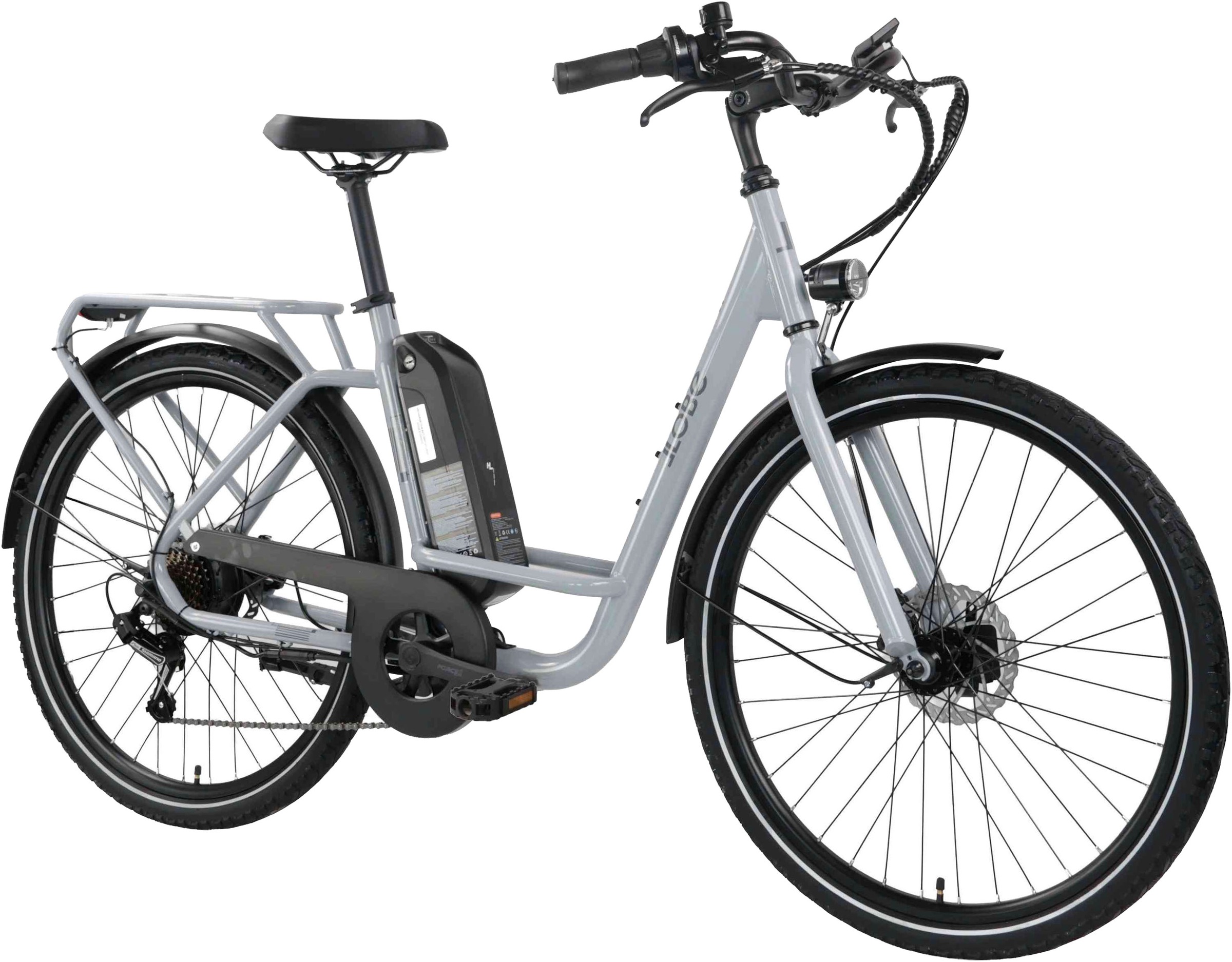 LLobe »City E-Bike 26" Town Compact, grau« 7 Gang Kettenschaltung Heckmotor 250 W