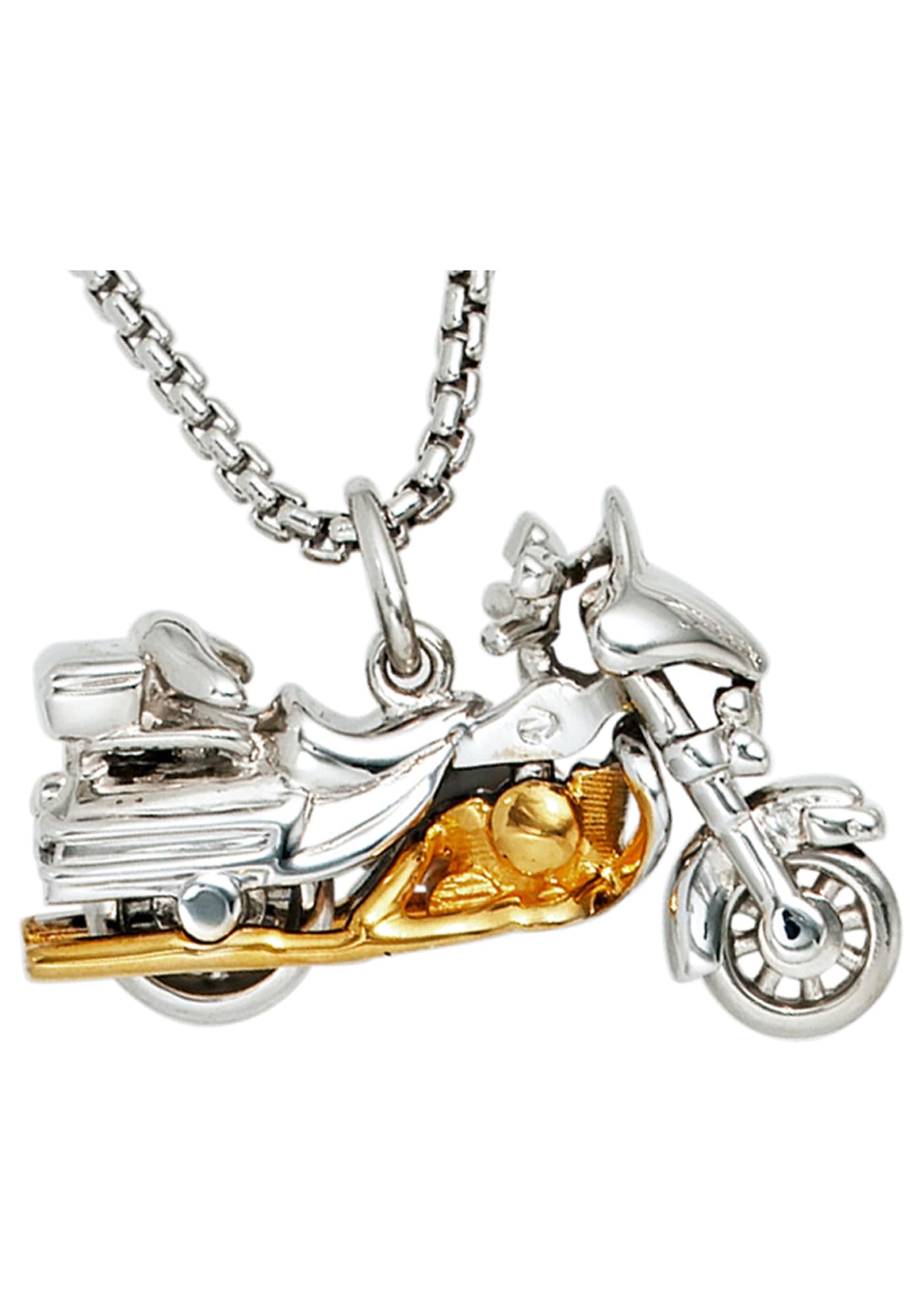 JOBO Kettenanhänger »Anhänger Motorrad 16 mm« ()  925 Silber bicolor vergoldet