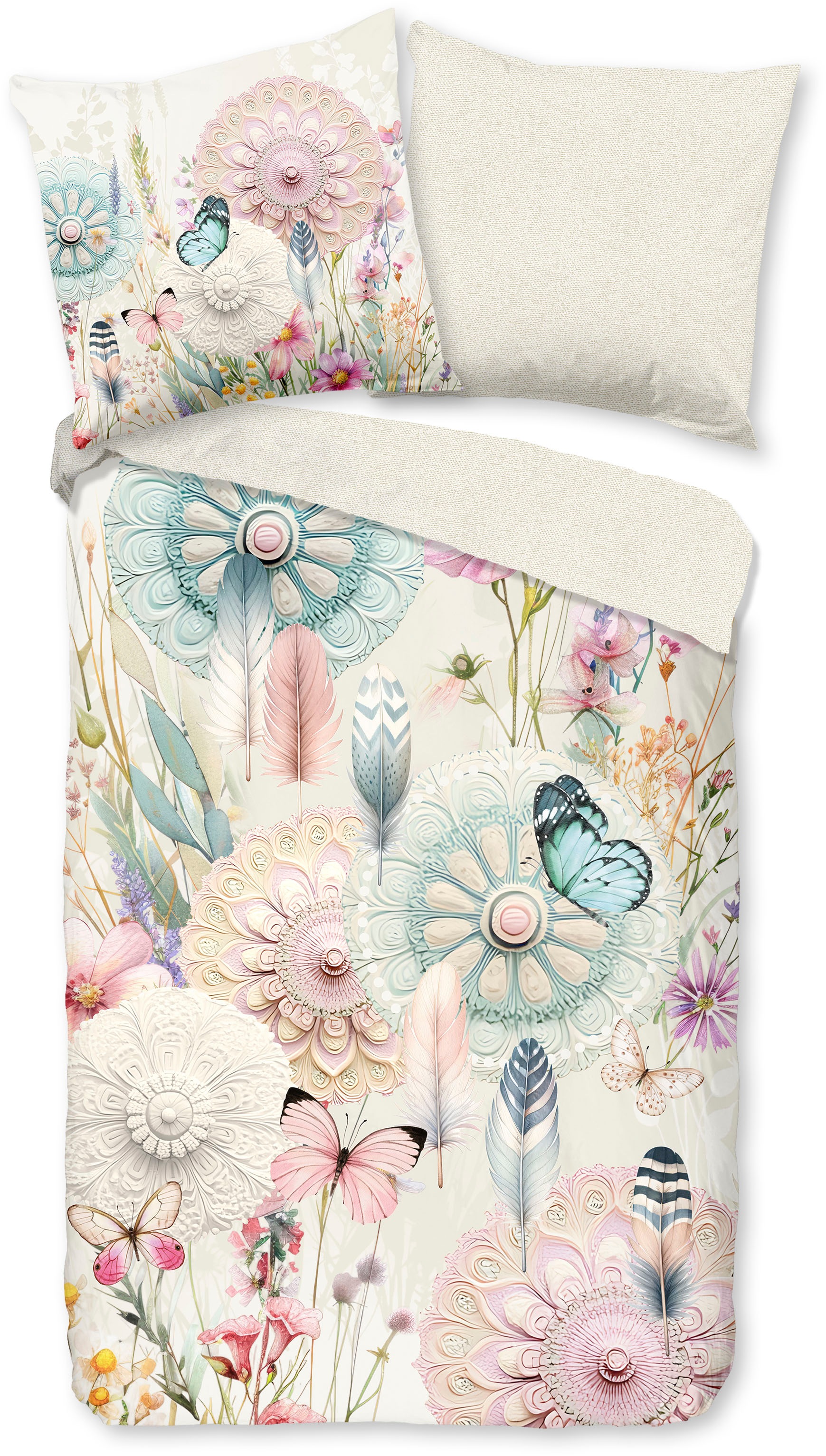 hip Wendebettwäsche "Maysa" 2 Stk. Satin, Reißverschluss, Wendeoptik, Manda günstig online kaufen