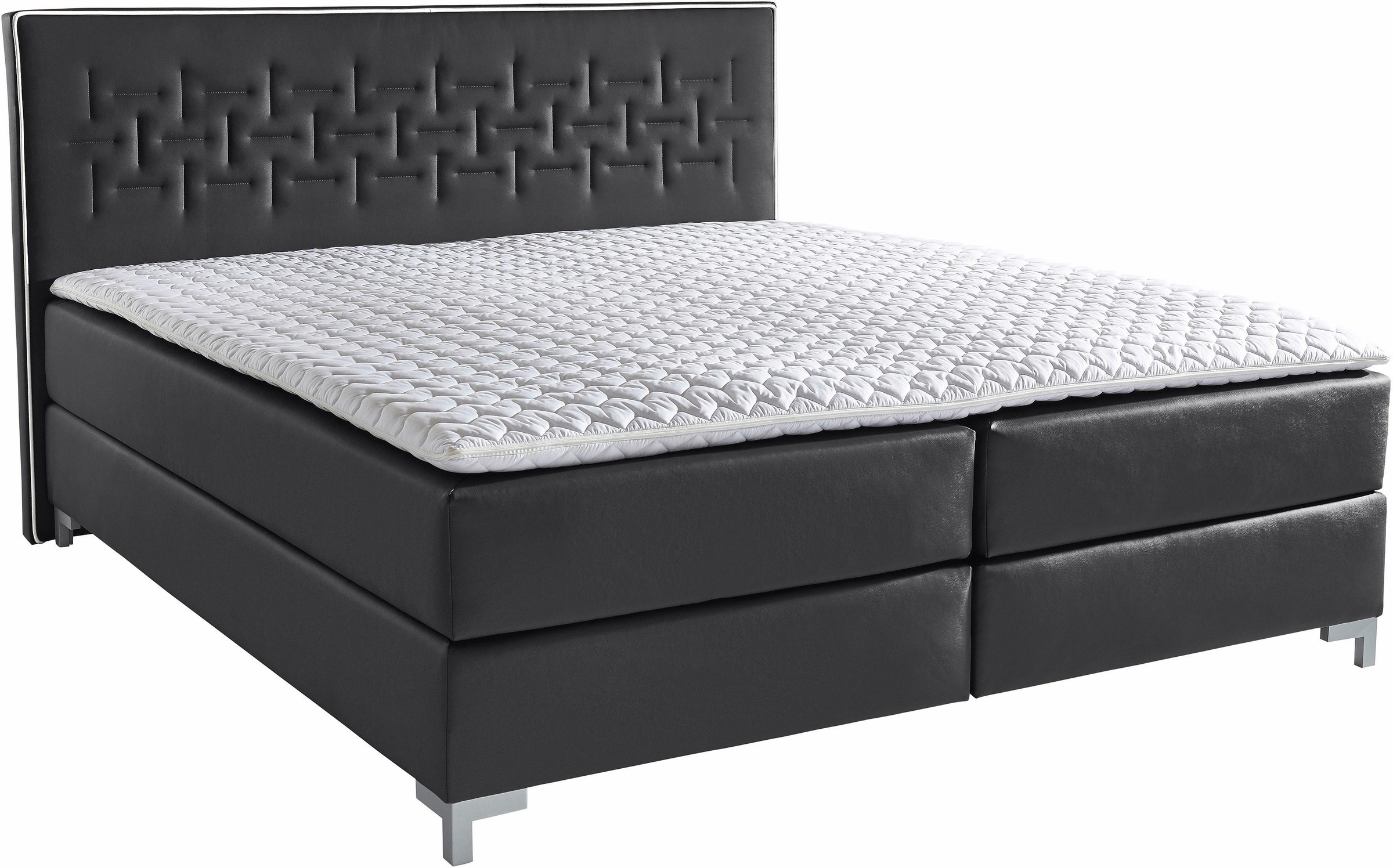 INOSIGN Boxspringbett »Coos«, mit besonderer Steppung im Kopfteil, 3 Matratzenarten, 2 Härtegrade