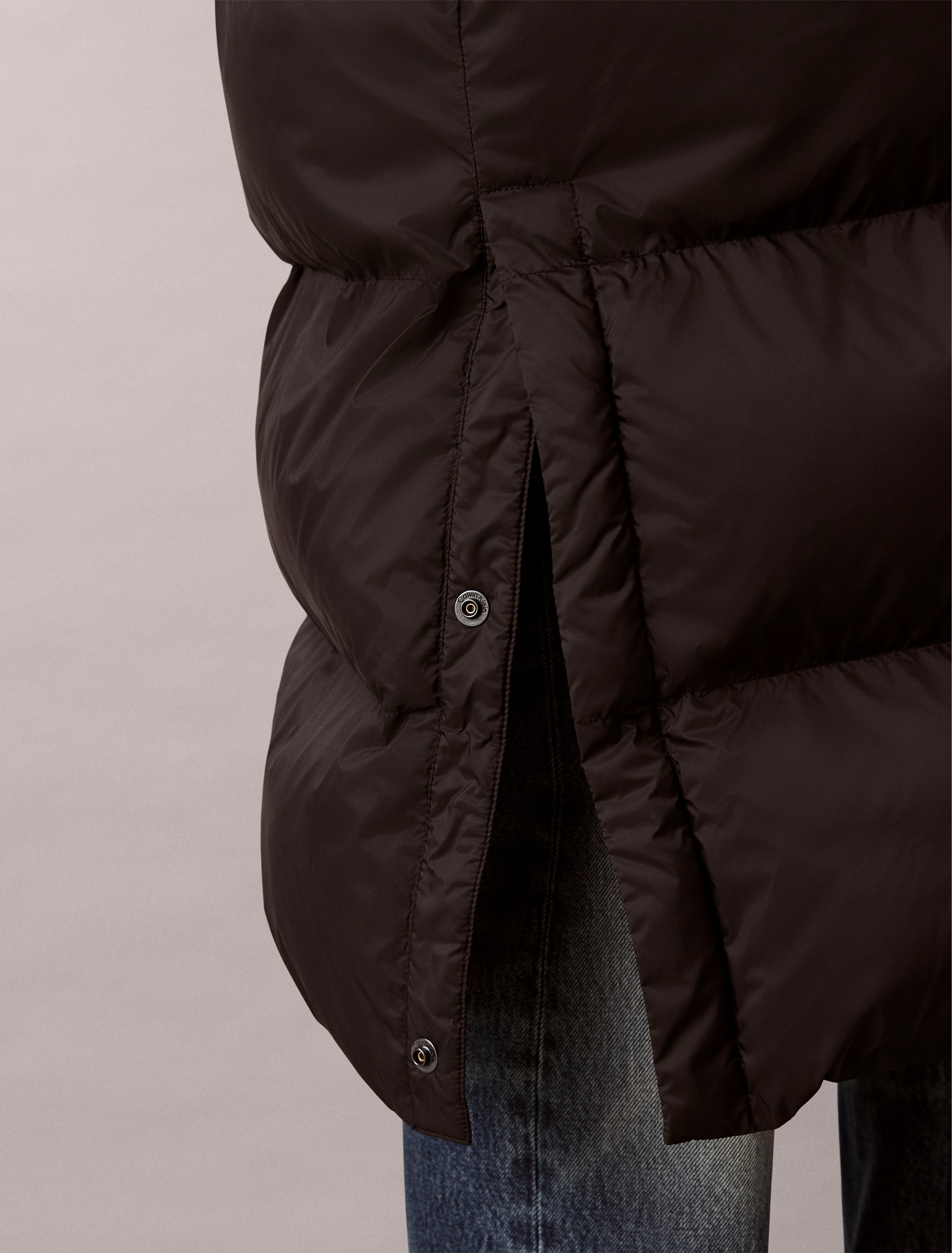 Thumbnail - Calvin Klein Jeans Steppmantel "LS LONG LENGTH HOODED NYLON PUFF" Mit Rundhalsausschnitt, regular fit