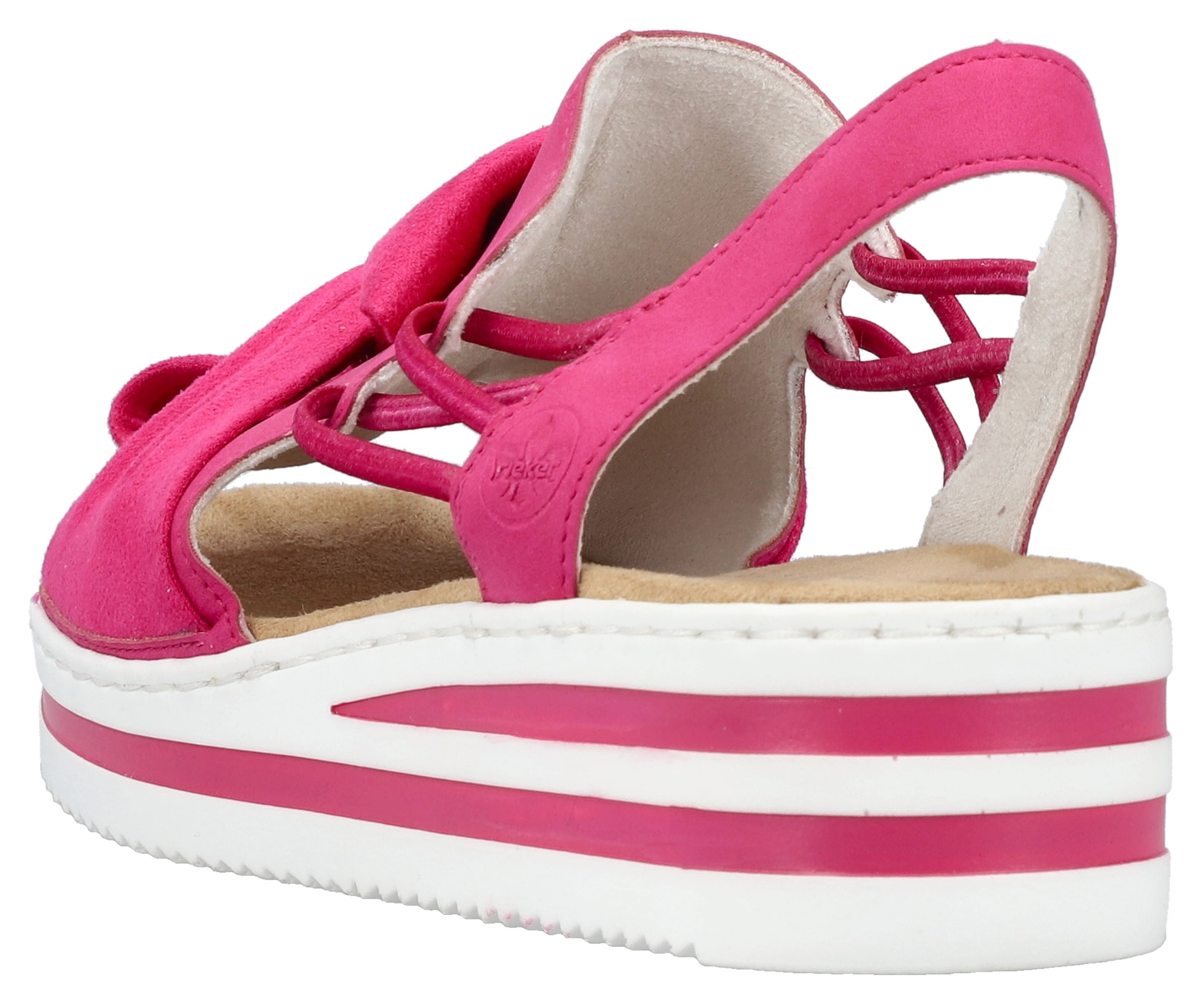 Rieker Keilsandalette, Sandale, Sommerschuh, Strandschuh mit Gummizüge für guten Sitz