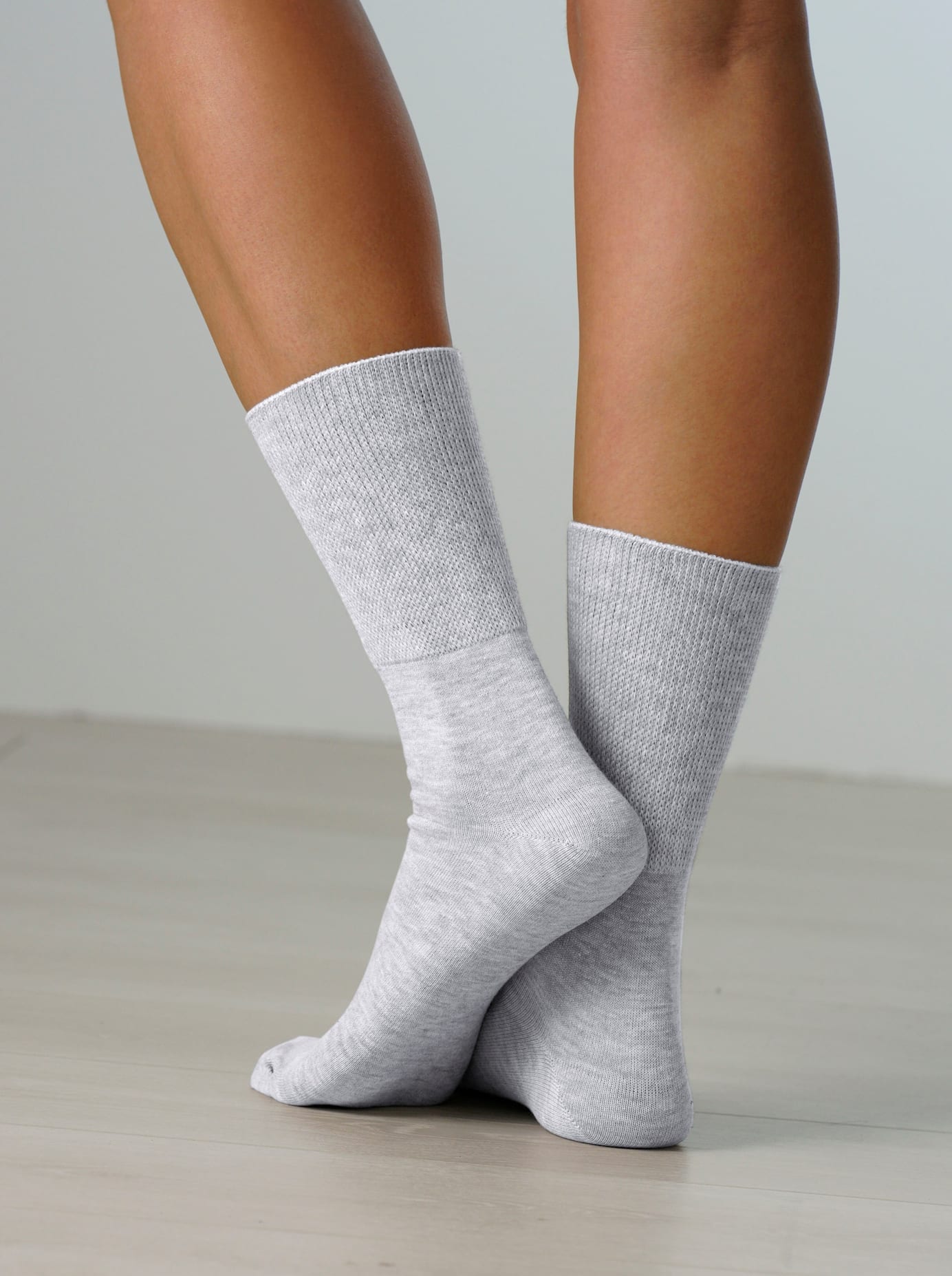 WÄSCHEPUR Damen Diabetikersocken, Gr. 1, grau, 80% Baumwolle, 18% Polyamid, 2% Elasthan, 58% Baumwolle, 22% Polyester, 2% Elasthan, 18% Polyamid,