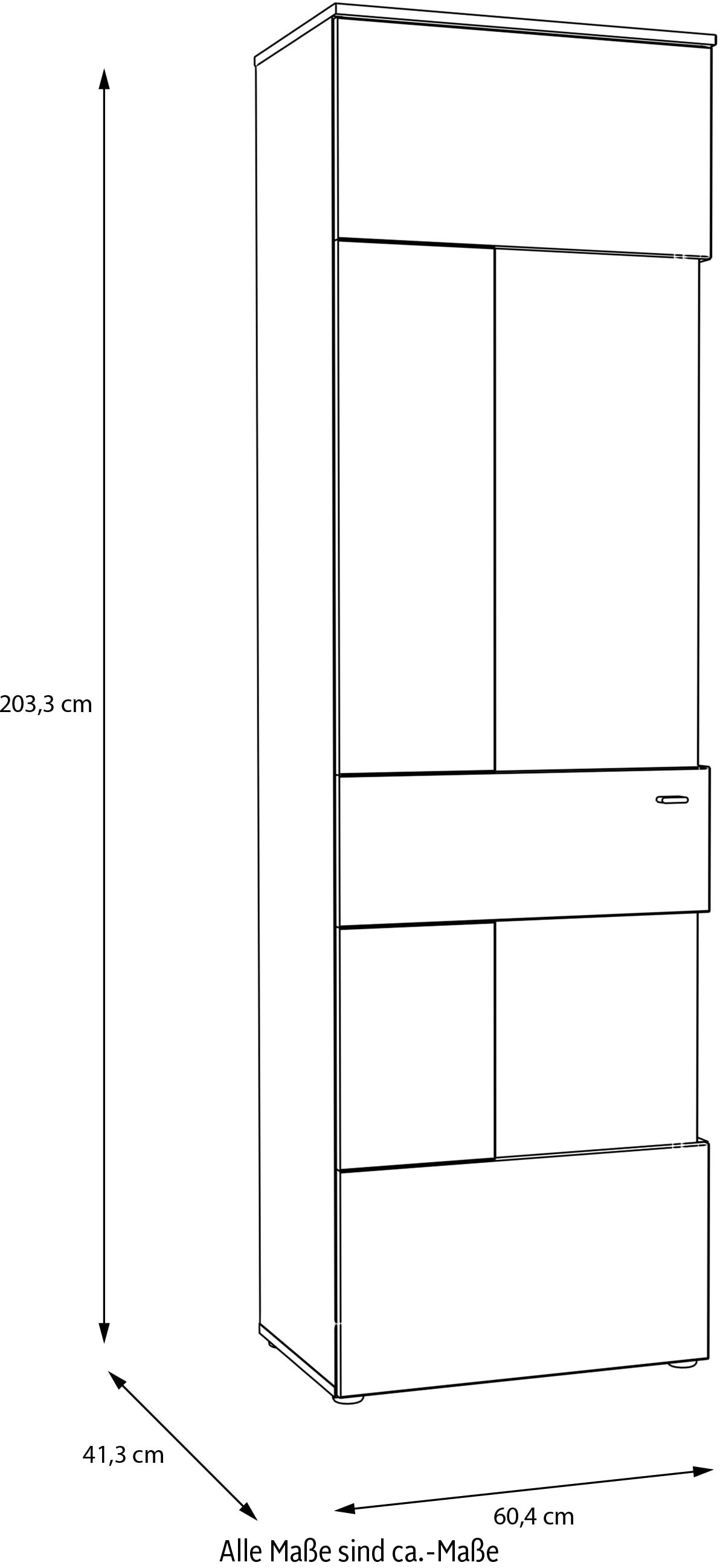 FORTE Vitrine »Como«, Vitrine, Glastüre, LED Beleuchtung, Soft Close Linksanschlag