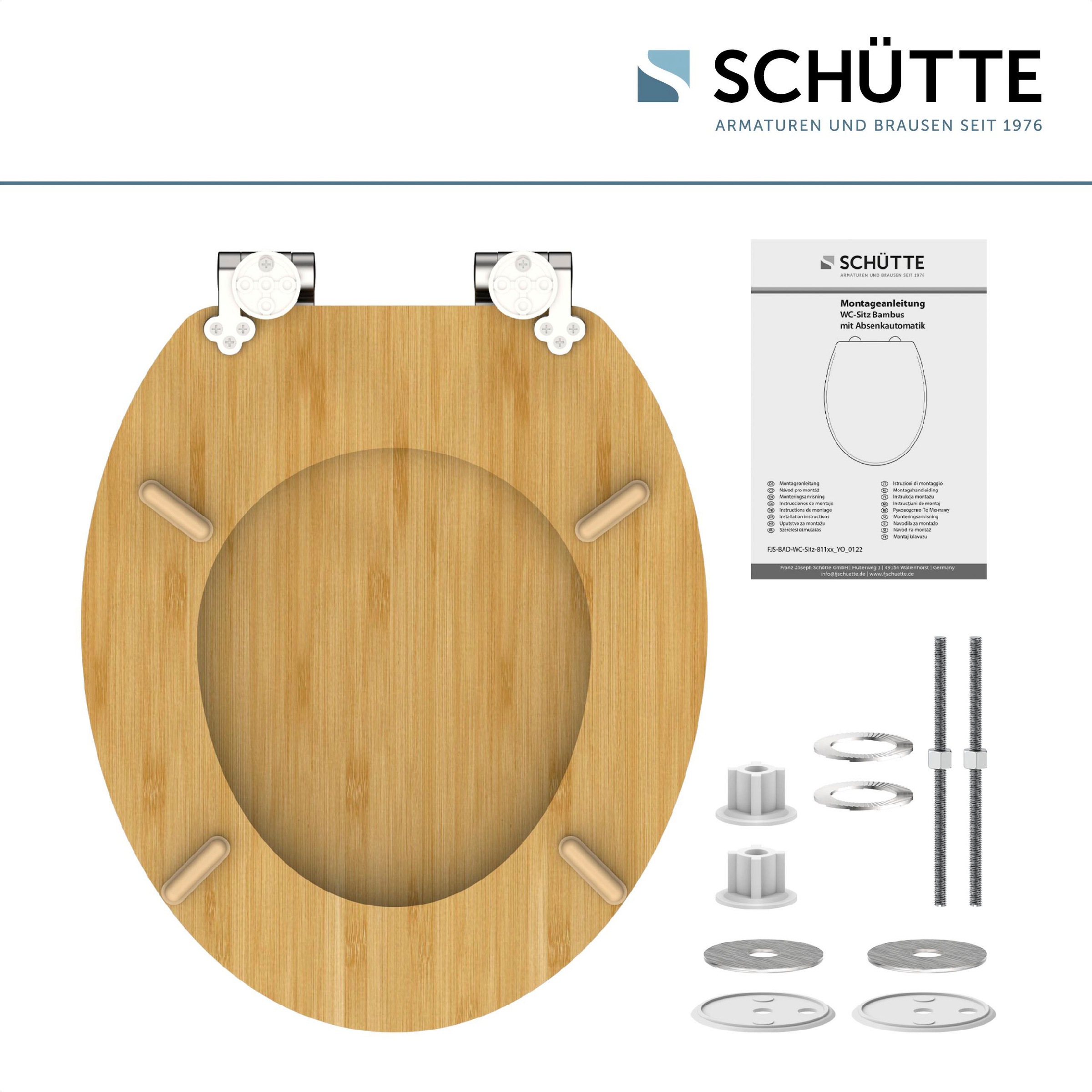 Schütte WC-Sitz »Bambus«, (1 St.), bruchsicher und kratzfest, Absenkautomatik, Standardmaß