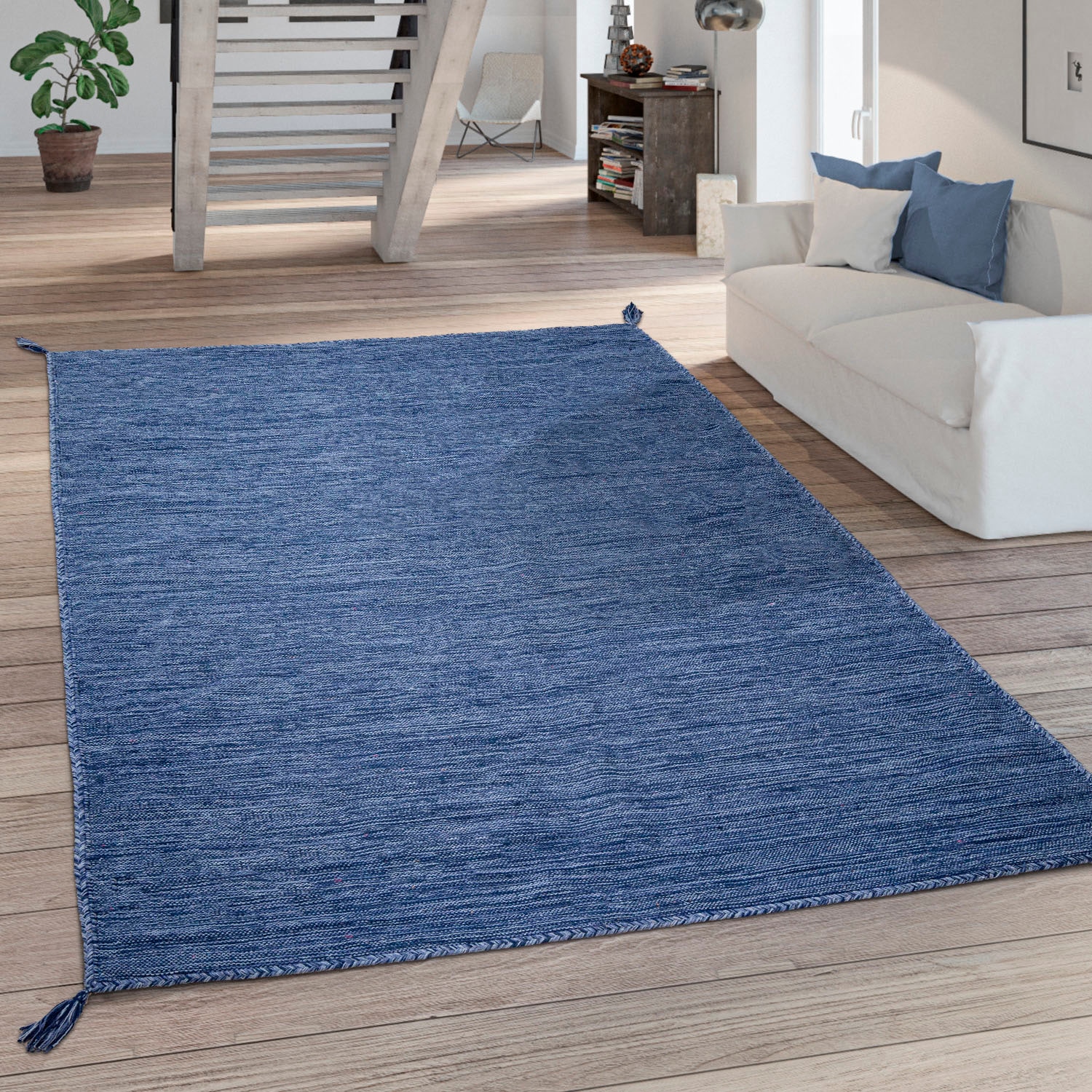 Paco Home Teppich »Kilim 210«, Farben handgewebt, BAUR | auf Handgwebt, Baumwolle, reine rechteckig, Flachgewebe, Rechnung Uni