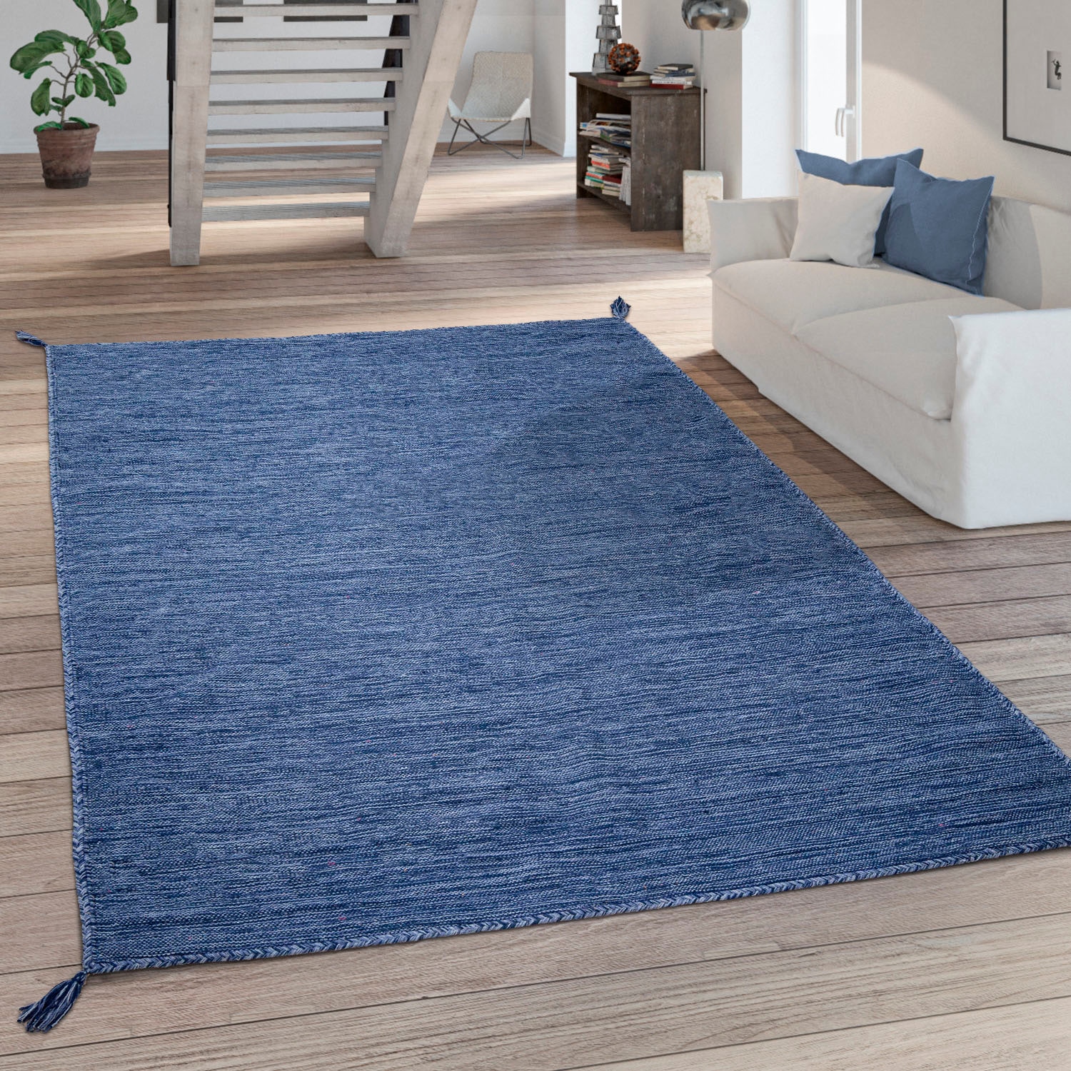 Paco Home Teppich »Kilim 210«, rechteckig, Handgwebt, Flachgewebe, reine  Baumwolle, handgewebt, Uni Farben auf Rechnung | BAUR