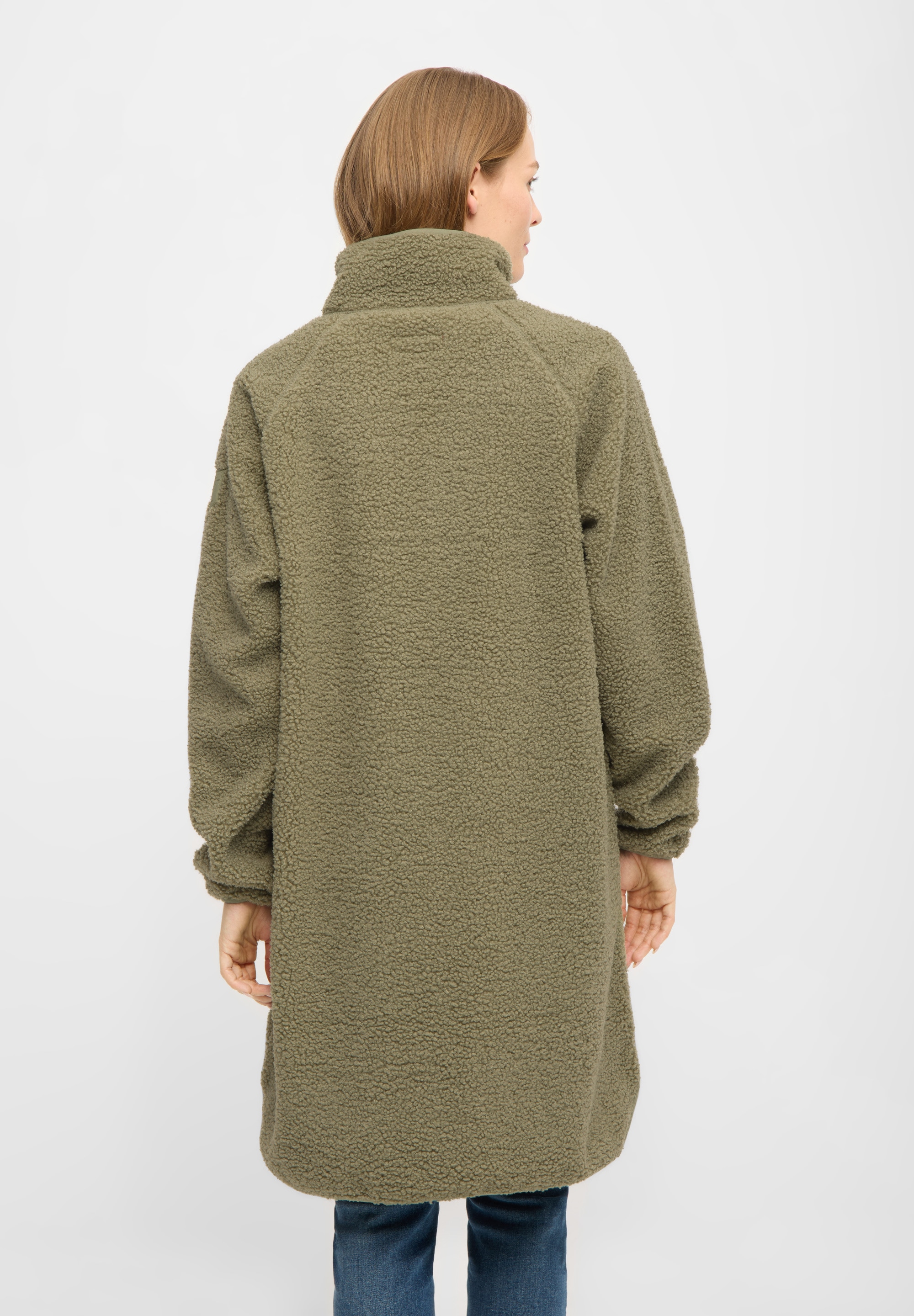 Derbe Fleecejacke »Kuschelby Long« ohne Kapuze Fleecejacke, lang, glitzernd, warm