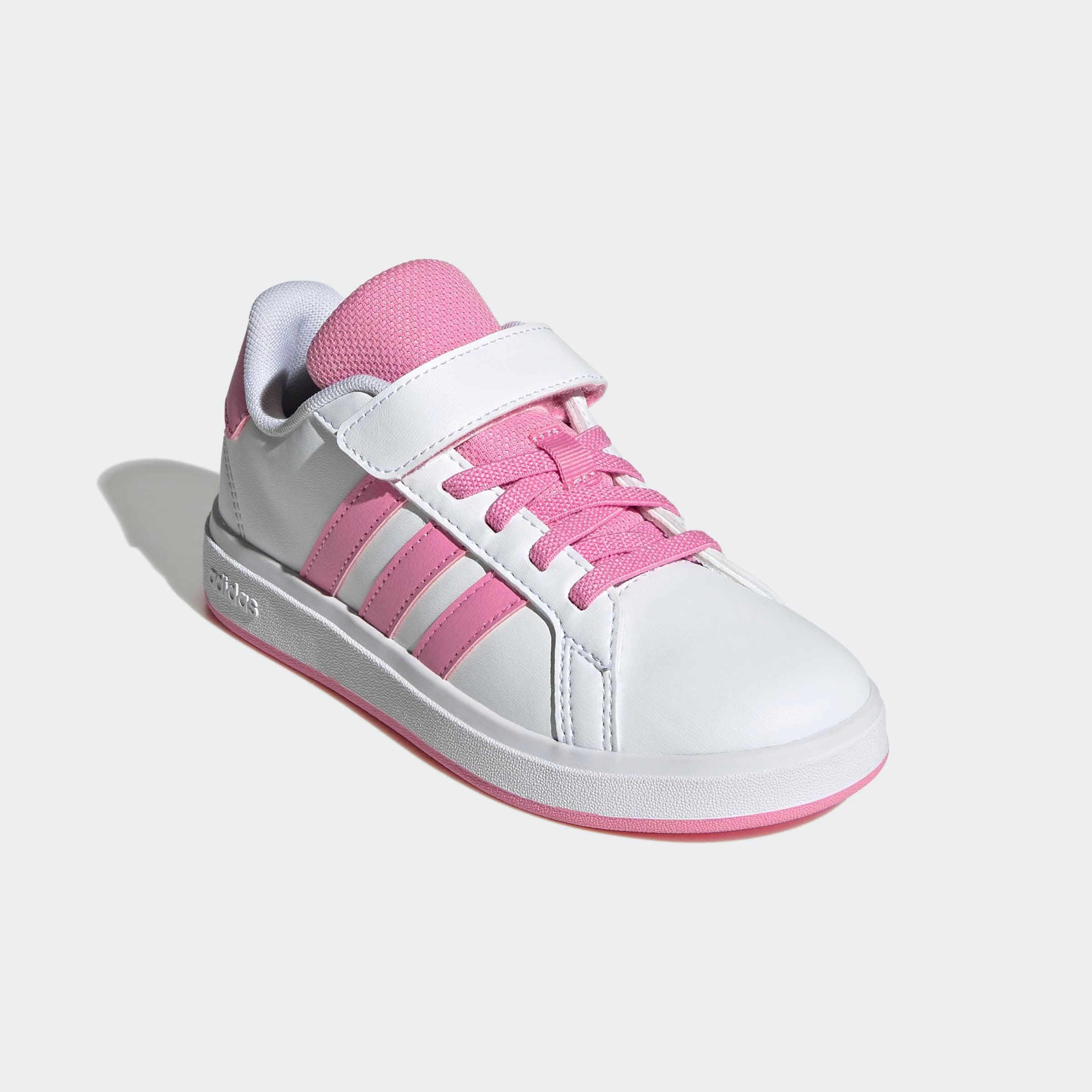Mädchen Sneaker "GRAND COURT 2.0 KIDS", ADIDAS SPORTSWEAR, Gr. 35, schwarz, Synthetik, Textil, Schuhe, Design auf den Spuren des adidas Superstar