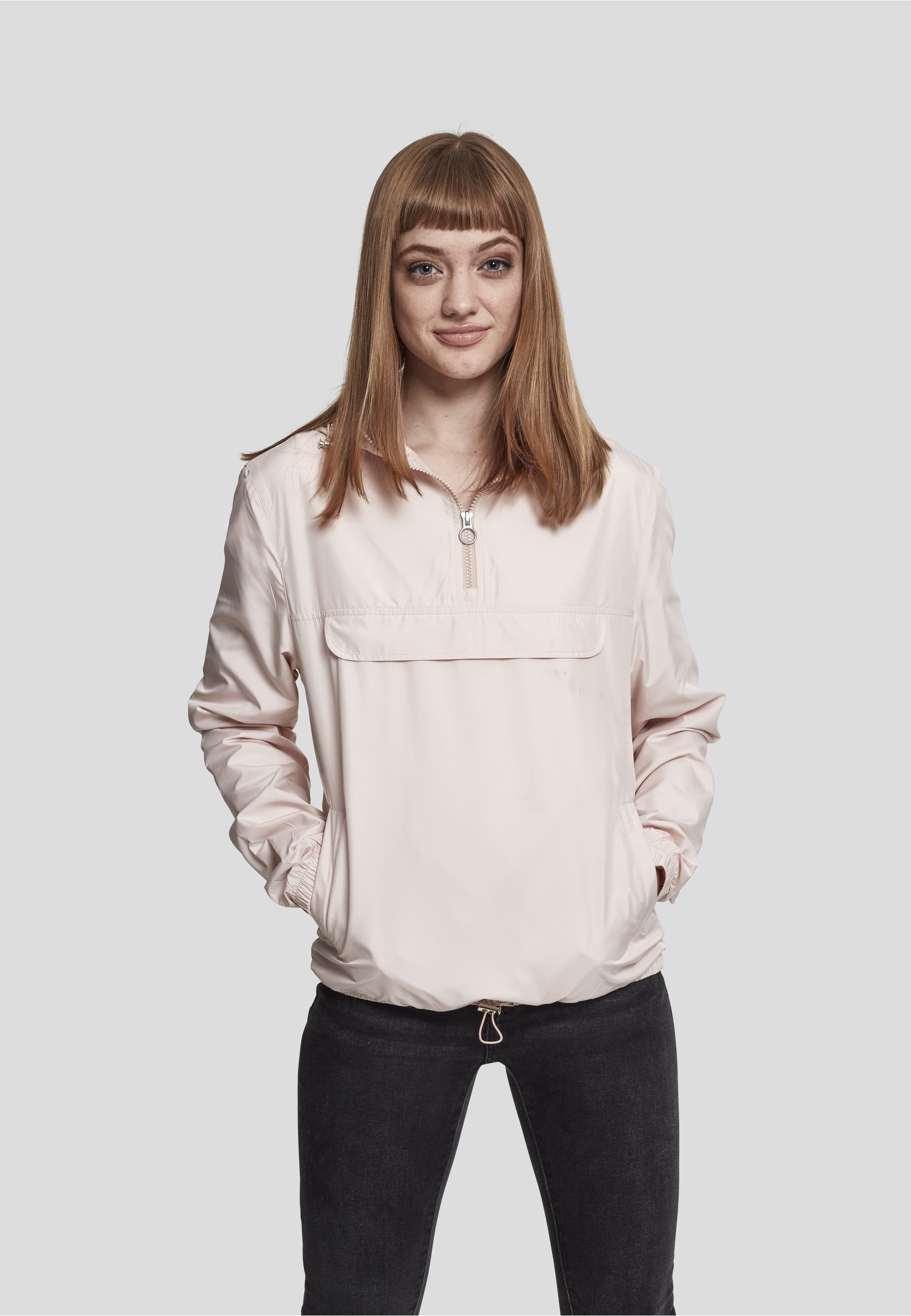 URBAN CLASSICS Langmantel »Urban Classics Damen Ladies Basic Pull Over Jacket«