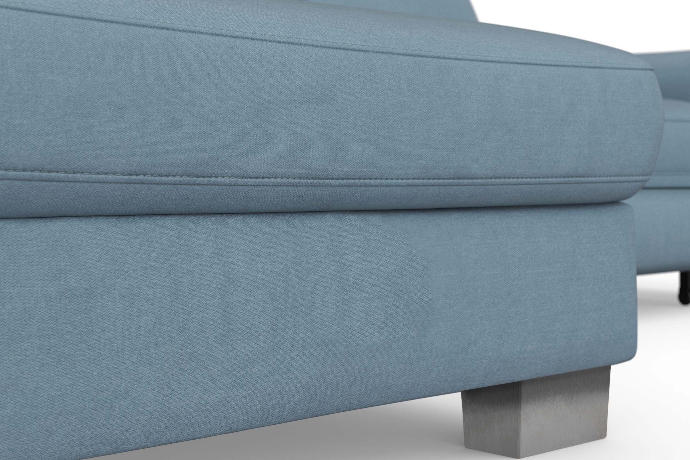 sit&more Ecksofa »Dundee L-Form«, mit Federkern und Edelstahlfüßen, wahlweise mit Kopfteilverstellung