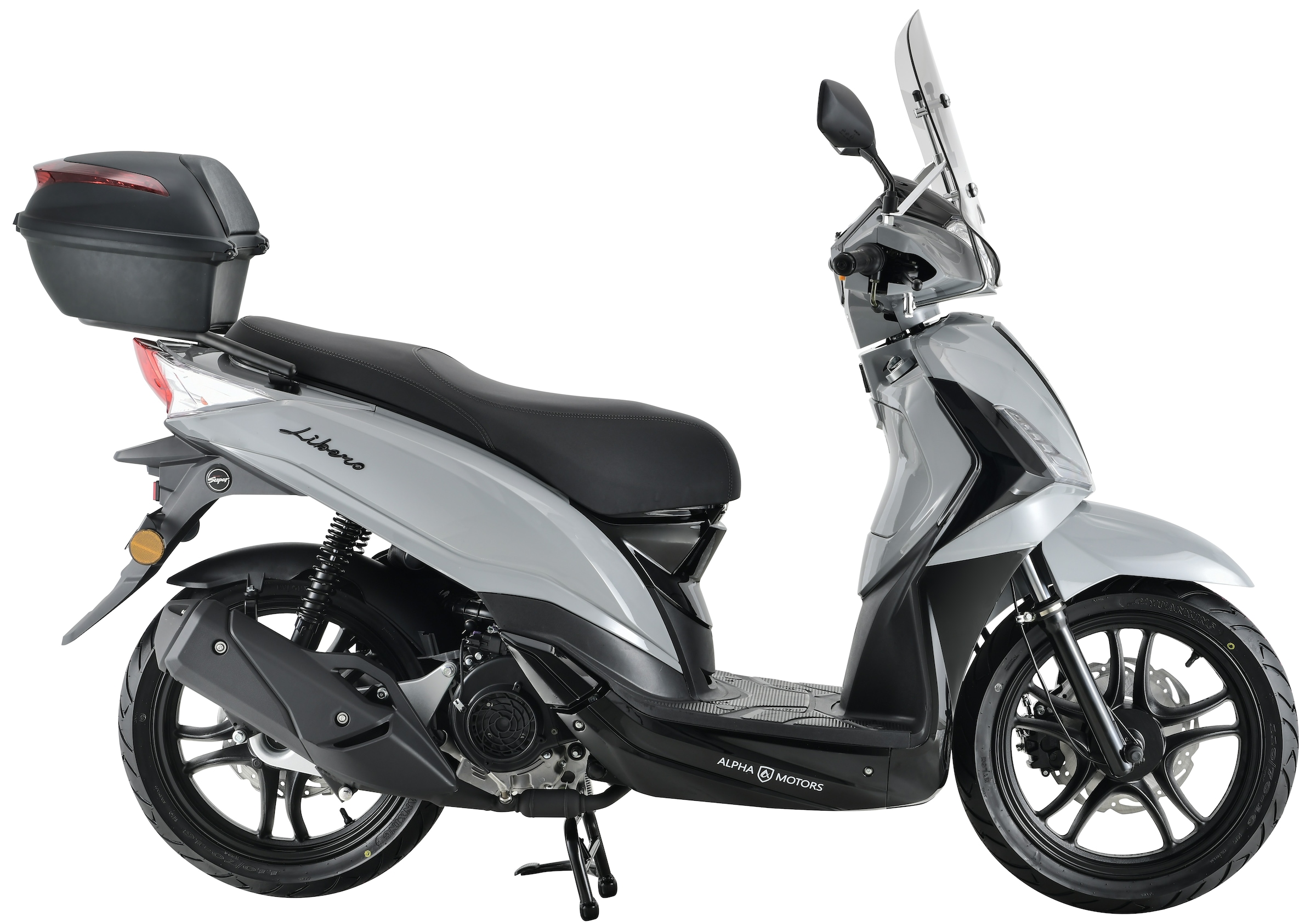 Alpha Motors Motorroller »Motorroller Libero 125 ccm 90 km/h 16" inkl. Topcase und Windschild« 125 cm³ 90 km/h Euro 5 9,5