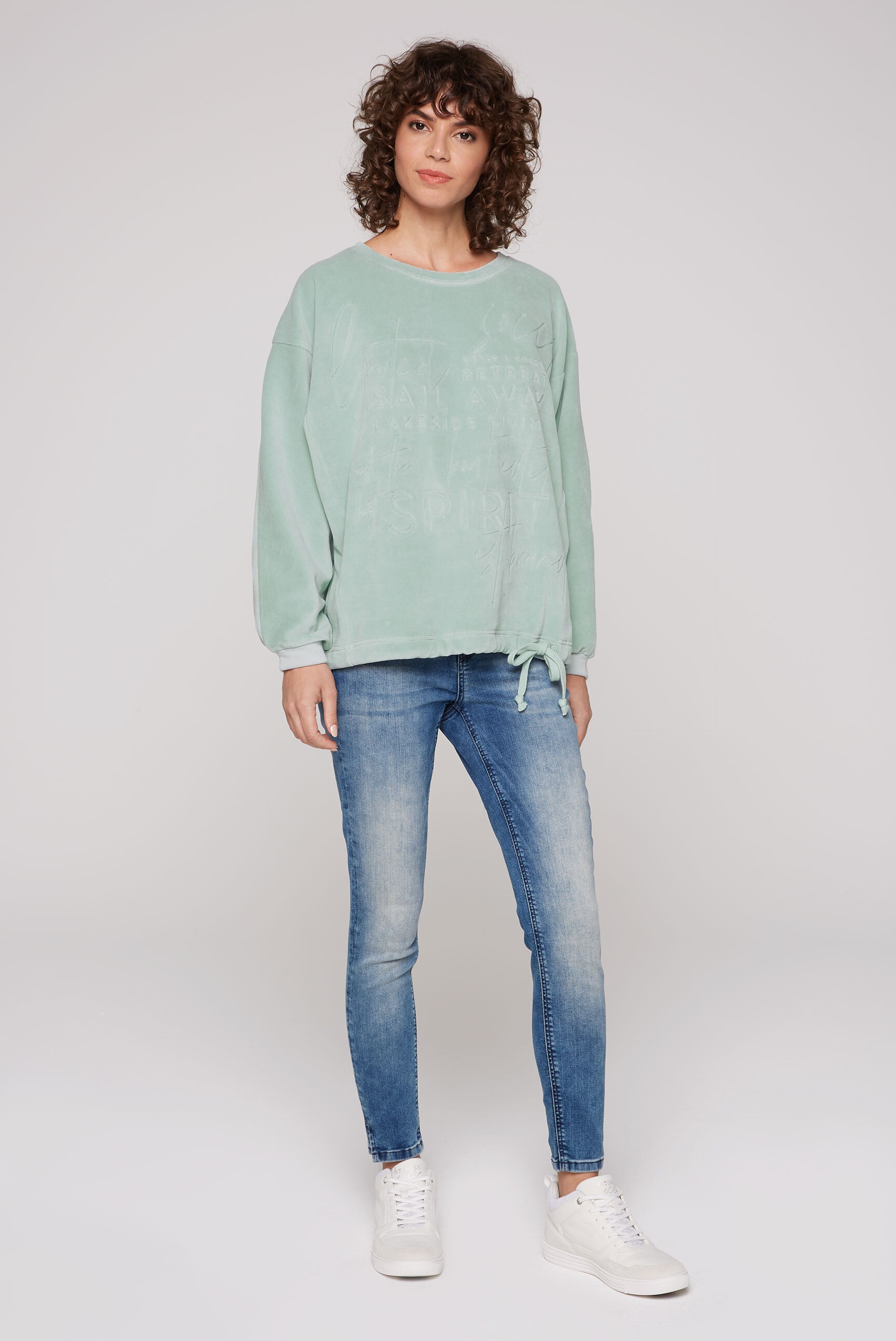 SOCCX Sweater, mit Bindeband im Saum