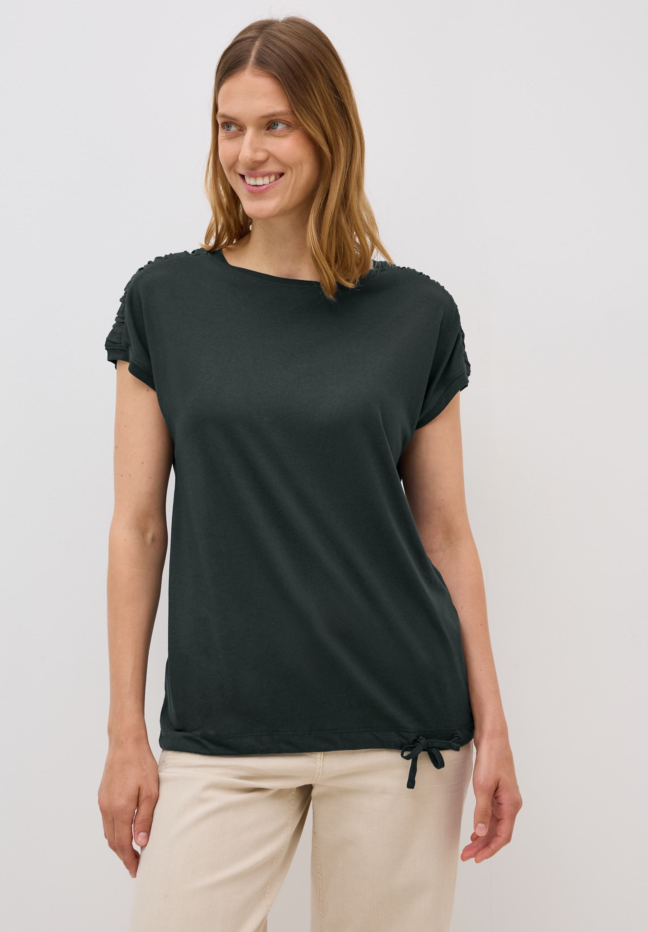 Cecil T-Shirt, mit Tunnelzug am Saum günstig online kaufen