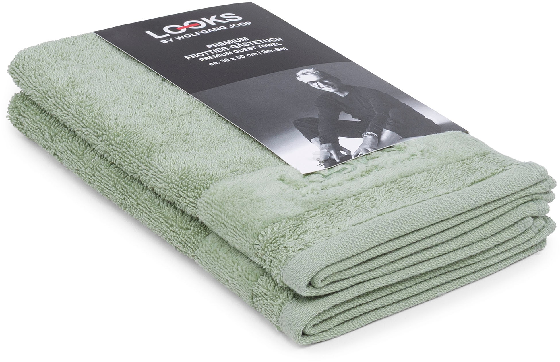 Gästehandtücher, B:30cm L:50cmsalbei, LOOKS BY WOLFGANG JOOP, Frottier, Obermaterial: 100% Baumwolle, Handtücher, "LOOKS", mit Logobestickung