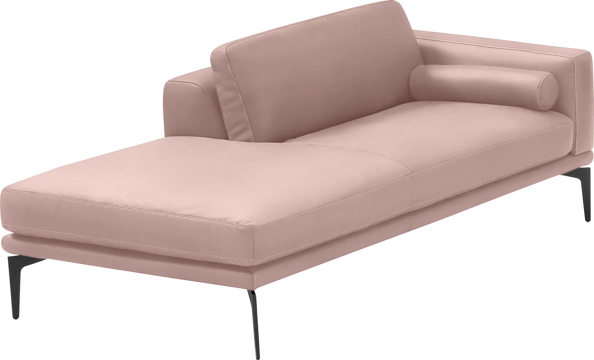 Egoitaliano Ottomane "Masu, Design trifft super Sitzkomfort, mit toller Detailverarbeitung" Rückenkissen und Armteilrolle für mehr Komfort, mit Metallfüßen