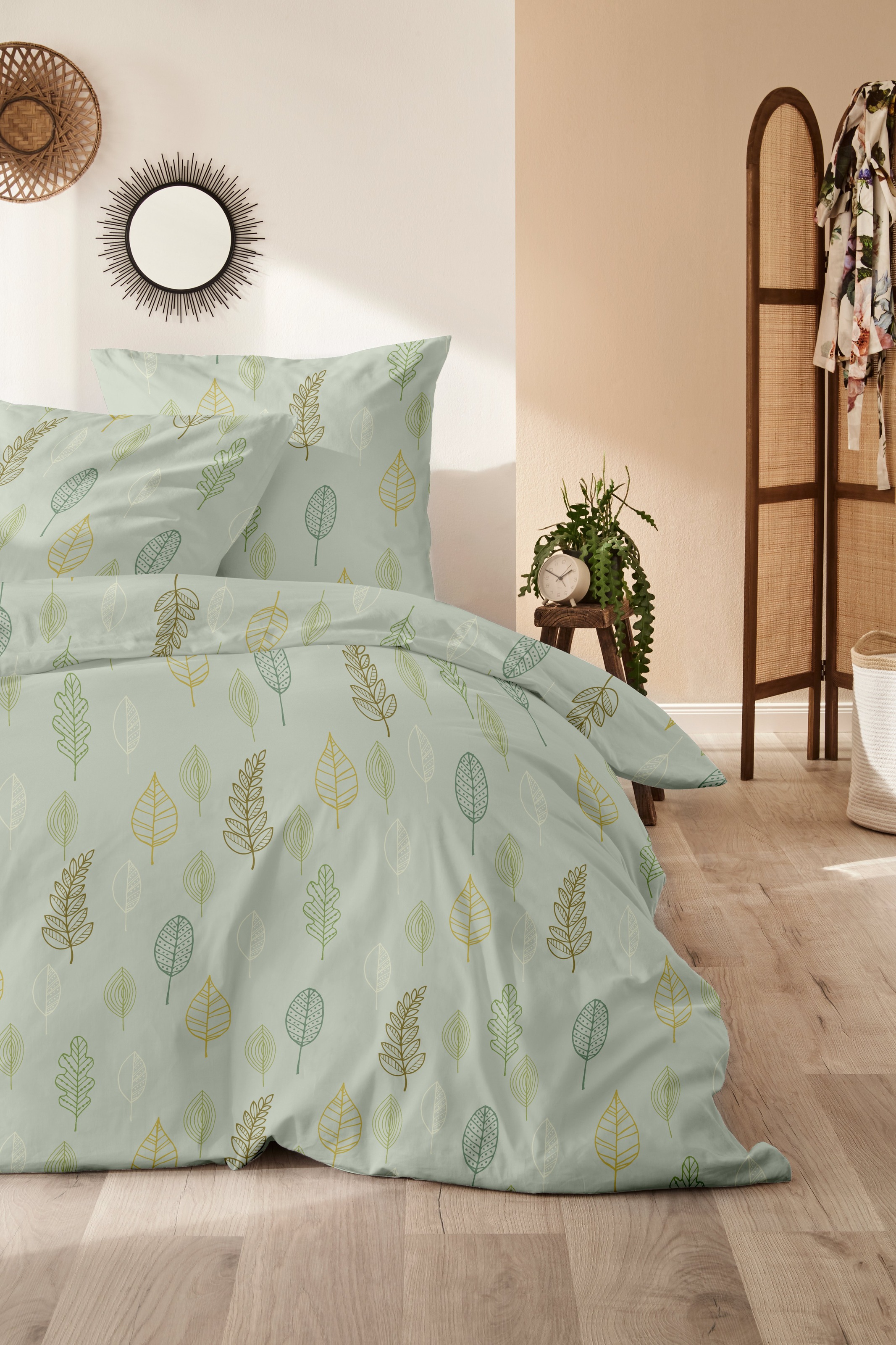 Primera Bettwäsche "Biber-Bettwäsche Autum Leaf" 2 Stk. tlg. mit floralen M günstig online kaufen