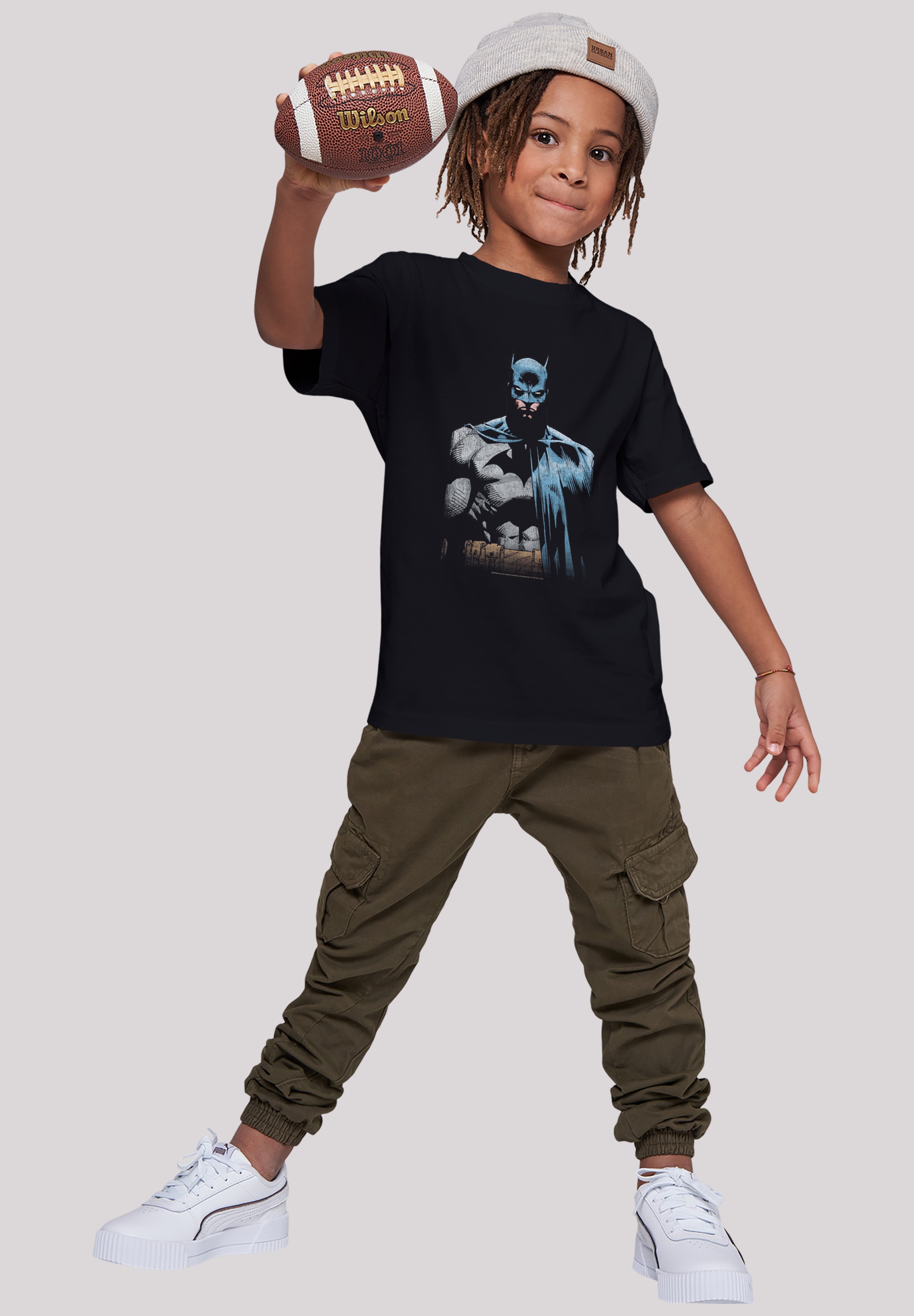 F4NT4STIC Kurzarmshirt »F4NT4STIC Kinder Batman Close Up with Kids Basic Tee«, (1 tlg.)