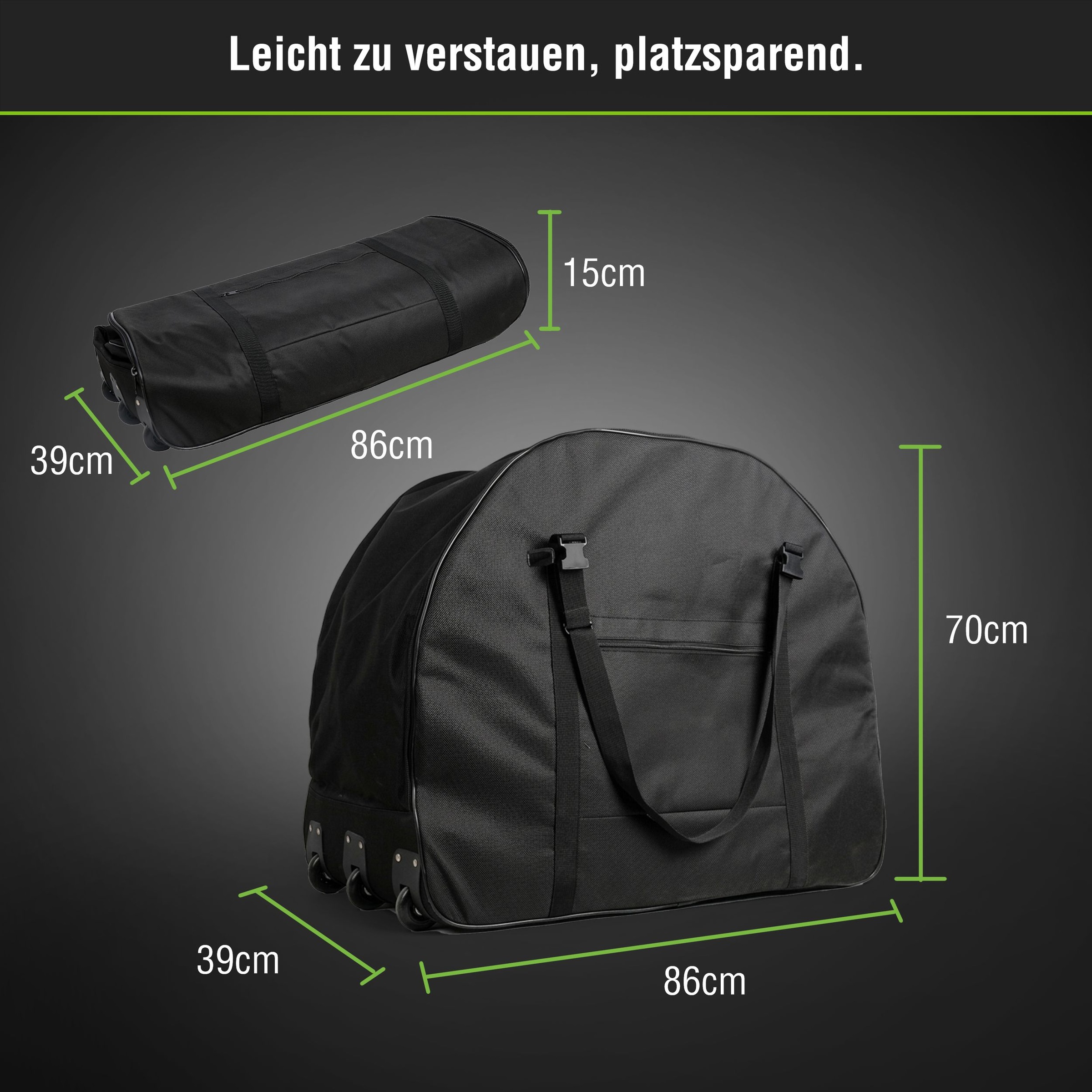 SachsenRad Aufbewahrungstasche »Faltrad-Transporttasche Premium für SachsenRAD F2 / F3 / F11 / F12« gefaltet 86 x 39 x 15 cm