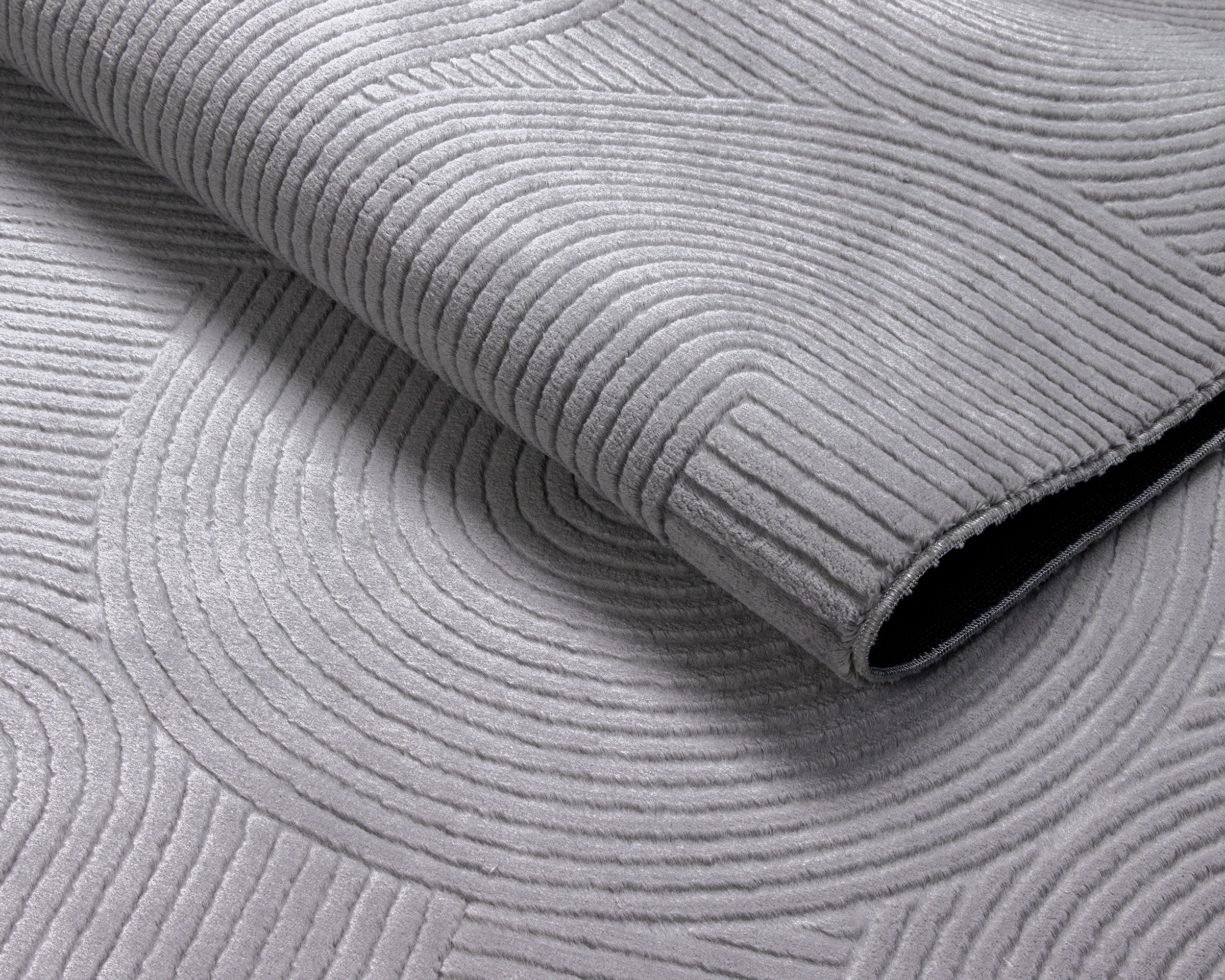 Designteppich OTTO HOME "Zoelle 3D Optik/Hoch-Tief Effekt", grau, B:120cm H:8mm L:160cm, Polyester, Teppiche, mit Anti-Rutsch-Rücken, angenehm weich, Teppich Wohnzimmer Boho Design 3