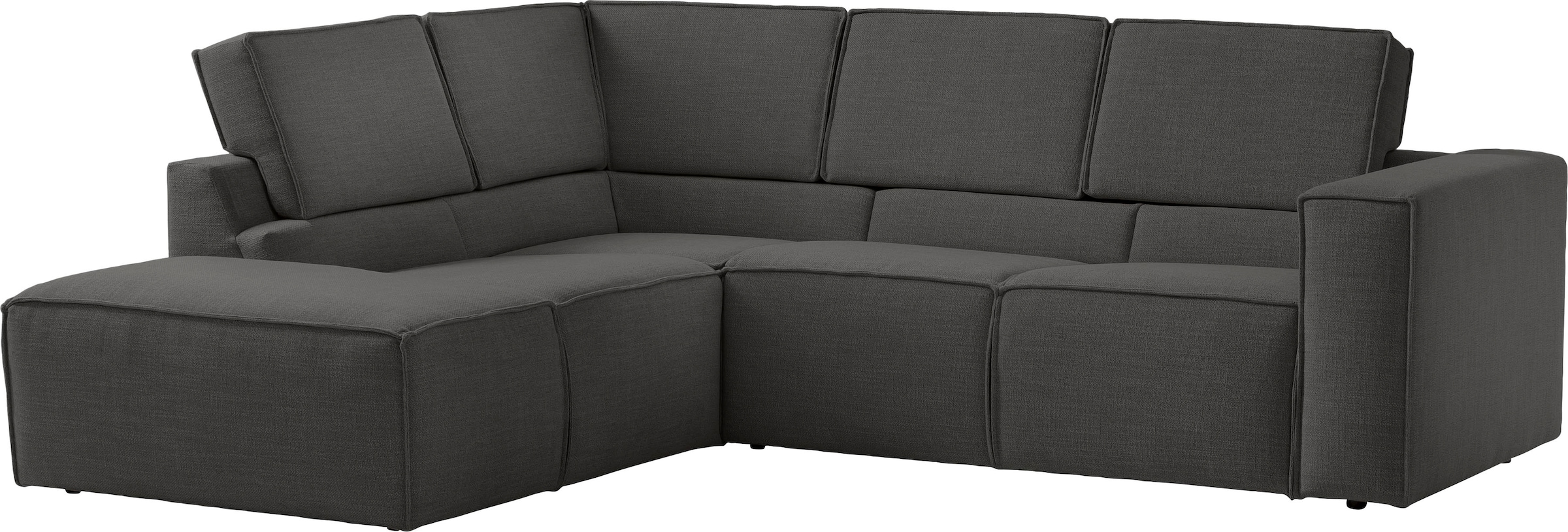 TRENDMANUFAKTUR Ecksofa »Dice, aktuelles Design, L-Form, mit komfortabler«, Sitztiefenverstellung und Kaltschaumpolsterung toller Sitzkomfort