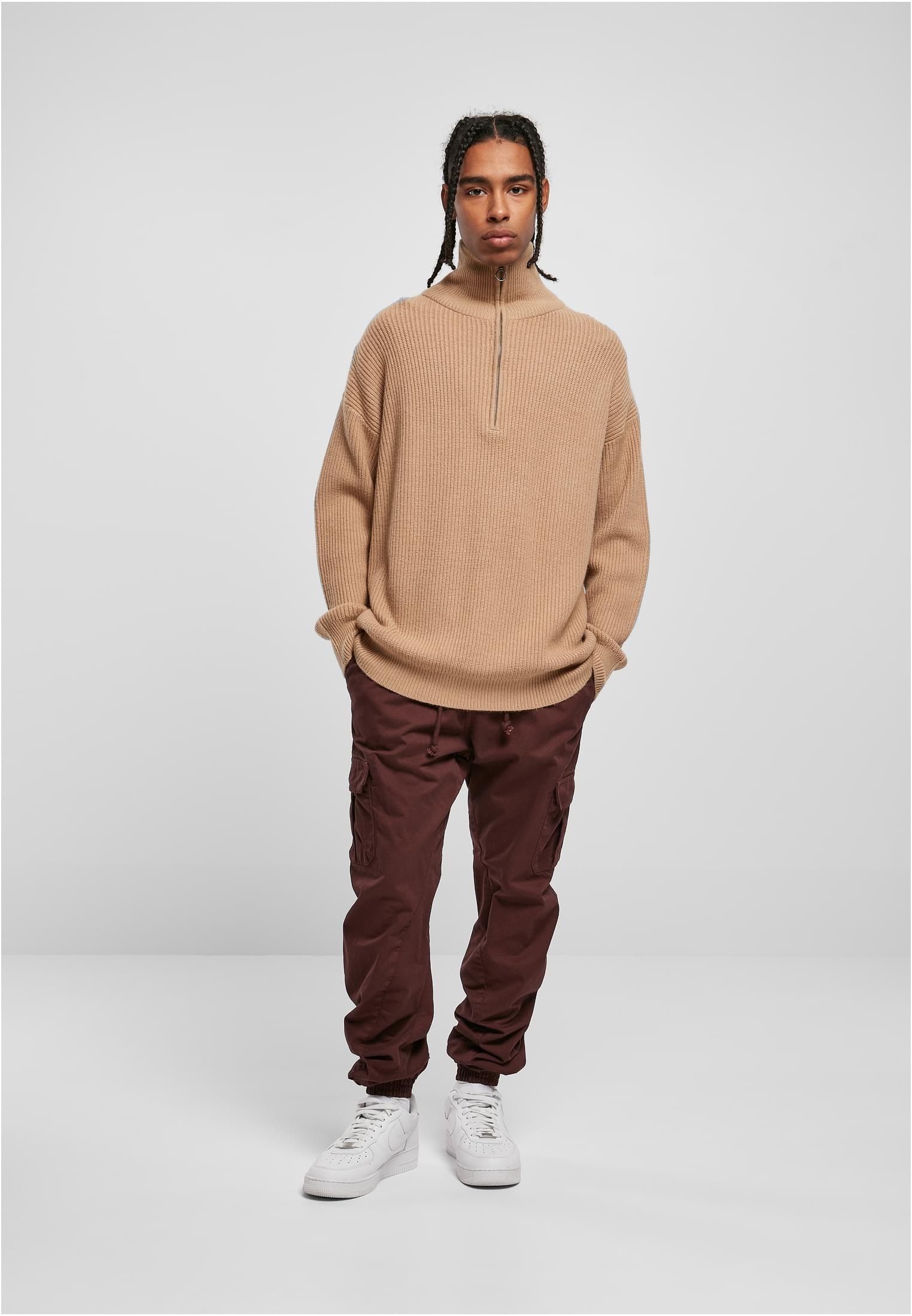 URBAN CLASSICS Sweater »Urban Classics Herren Oversized Knitted Troyer«, (1 tlg.)