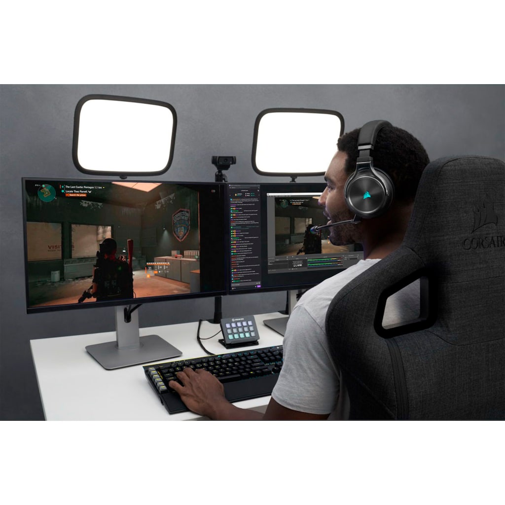 Corsair Gaming-Headset »VIRTUOSO RGB WIRELESS XT«, Bluetooth-WLAN (WiFi), Mikrofon abnehmbar