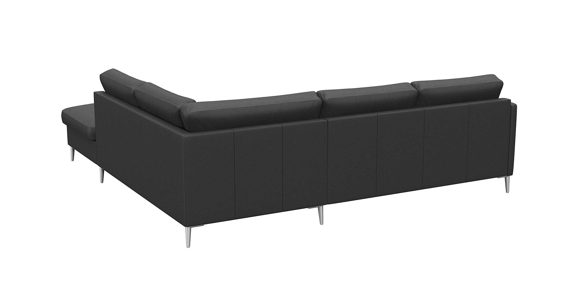 FLEXLUX Ecksofa »Fiore, L-Form«, schmale Armlehnen, Füße alufarben, B/T 234/225 cm, Kaltschaum im Sitz