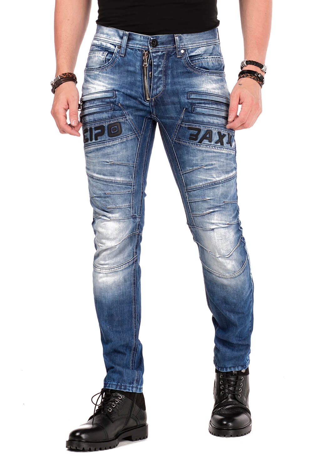 Cipo & Baxx Slim-fit-Jeans, mit dekorativer Reißverschluss kaufen