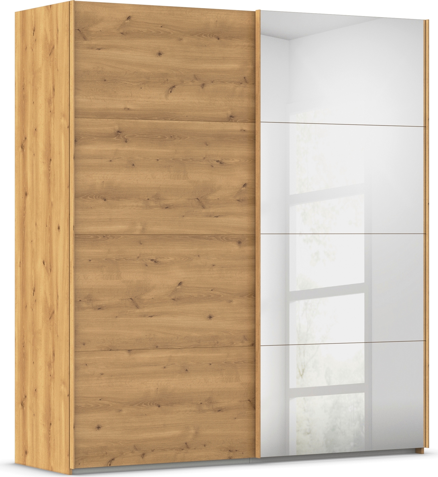 rauch Schwebetürenschrank "Kleiderschrank Schrank Garderobe Schlafzimmerschrank EVELYN" in elegantem Stil mit Spiegel 5 Breiten viel Stauraum MADE IN GERMANY