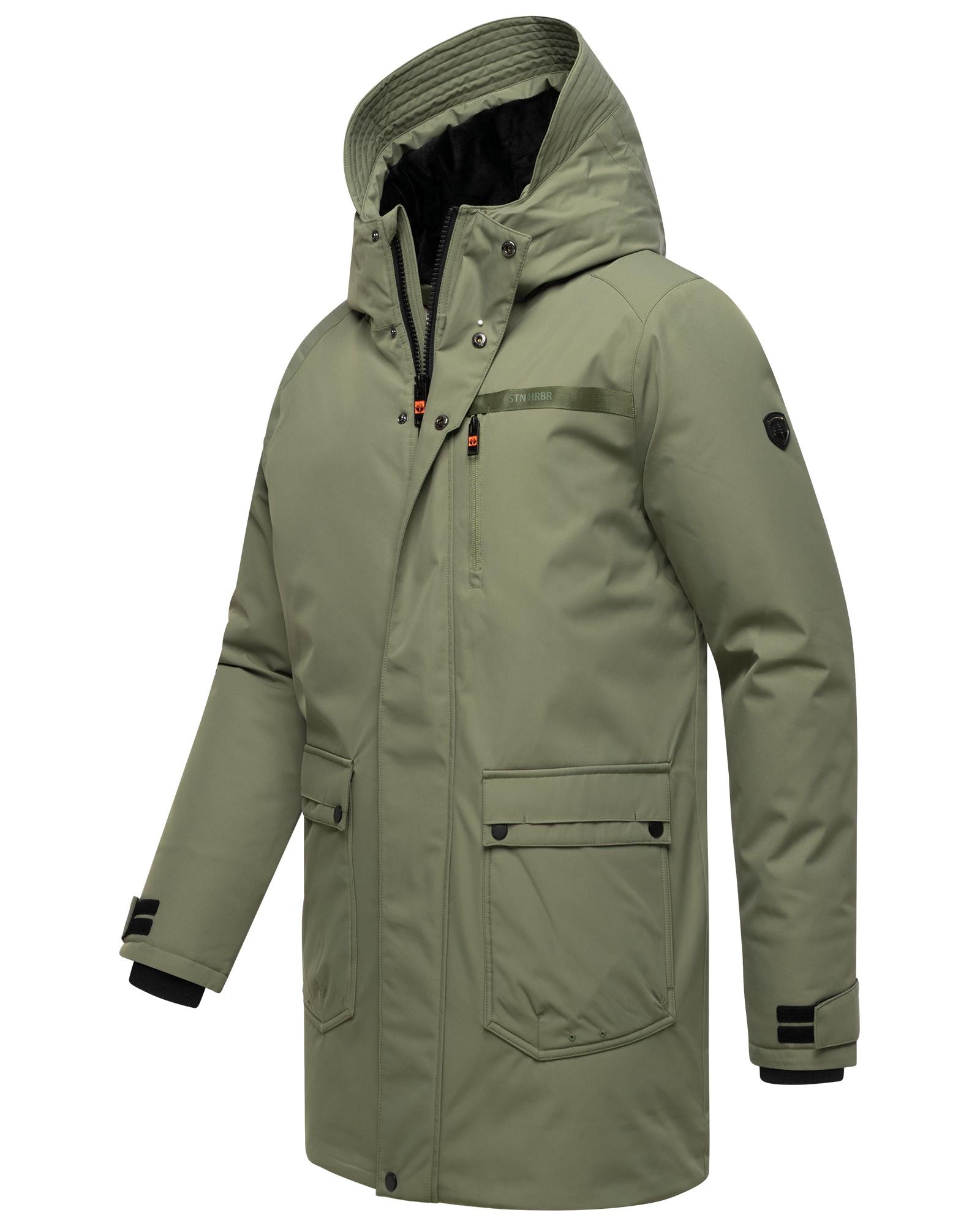 Stone Harbour Wintermantel »Netaan XX« Herren Kurzmantel mit kuscheliger Kapuze