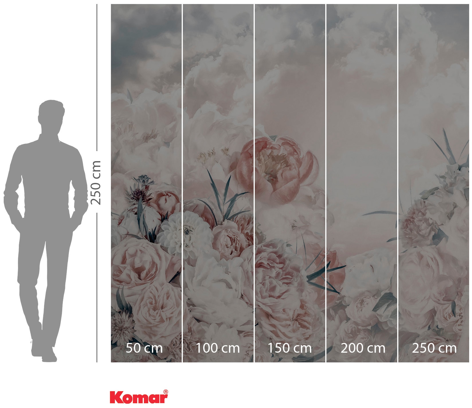 Komar Vliestapete »Digitaldruck Vlies - Blossom Clouds - Größe 250 x 250 cm«, bedruckt, Wohnzimmer, Schlafzimmer