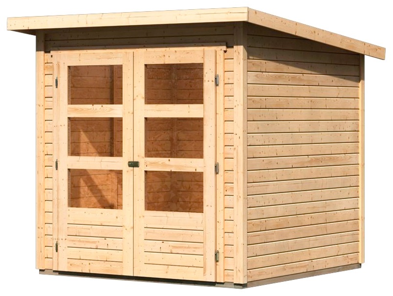 Karibu Gartenhaus »Stockach 2«, (Set), anthrazit, naturbelassen oder terragrau
