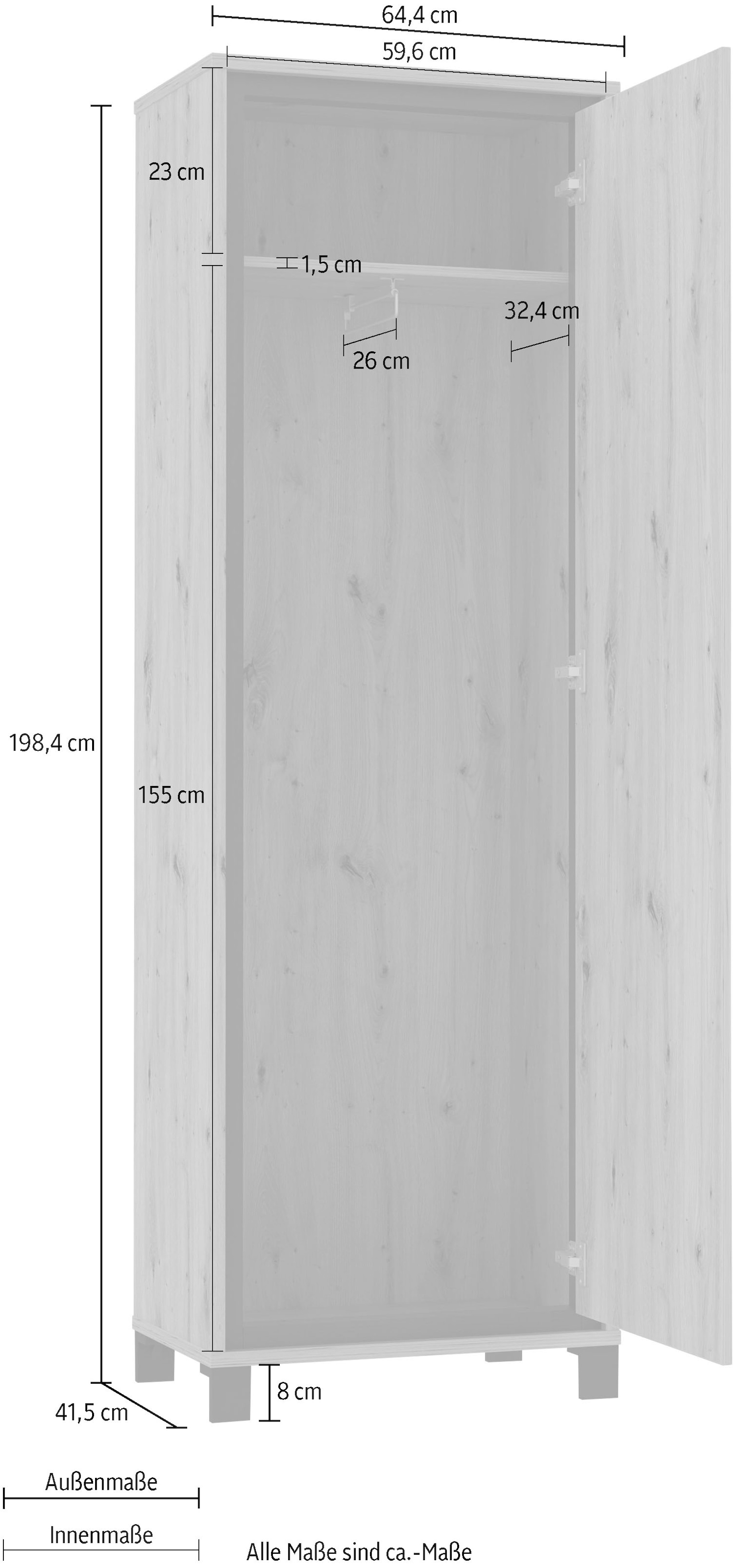 FORTE Garderobenschrank »Trondheim«, ca. cm Höhe | BAUR 198,5