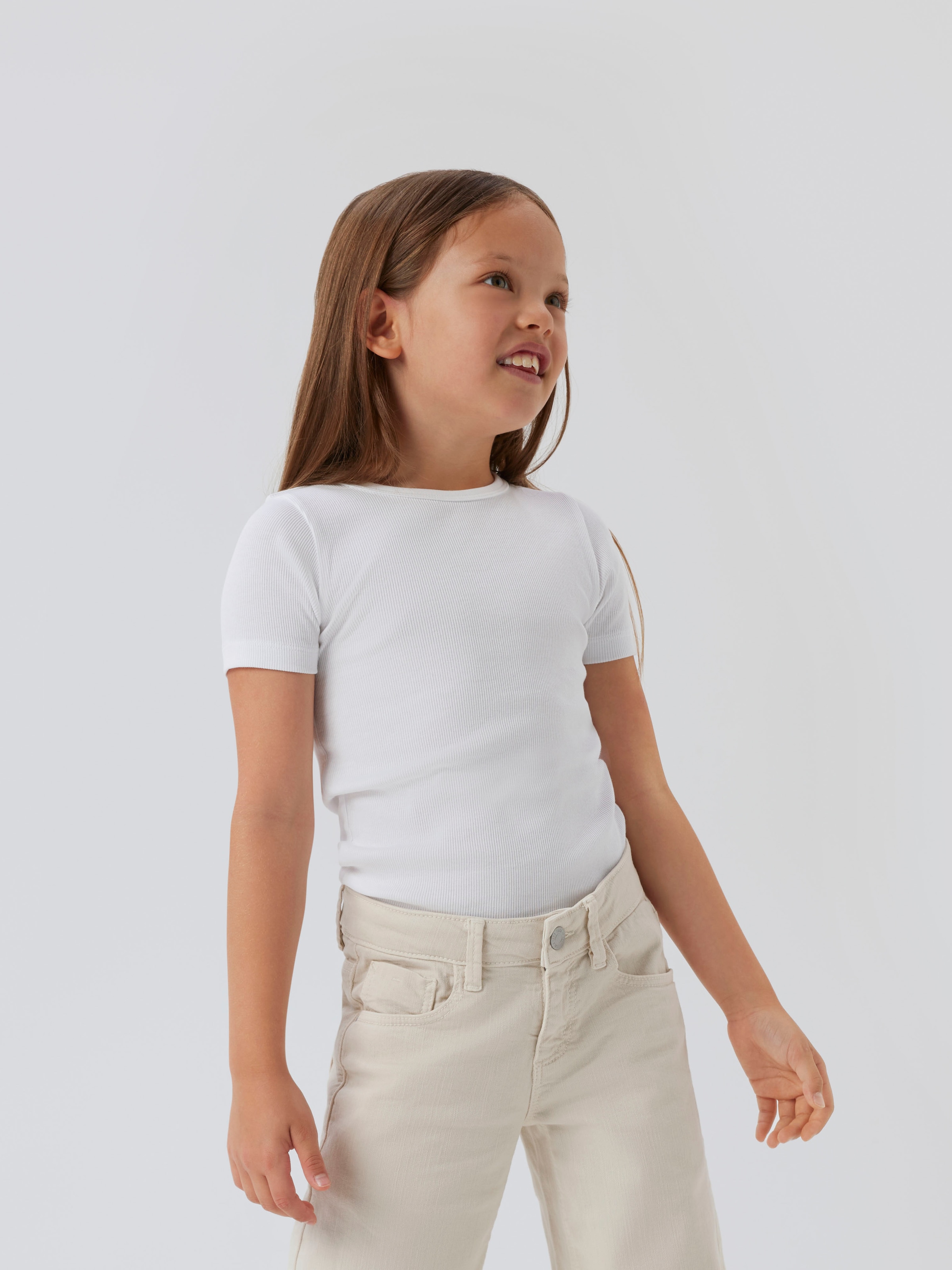 Name It Kurzarmshirt »NKFNAKAL SS SLIM TOP NOOS« Baumwollmischung, Jersey, Kurzarm