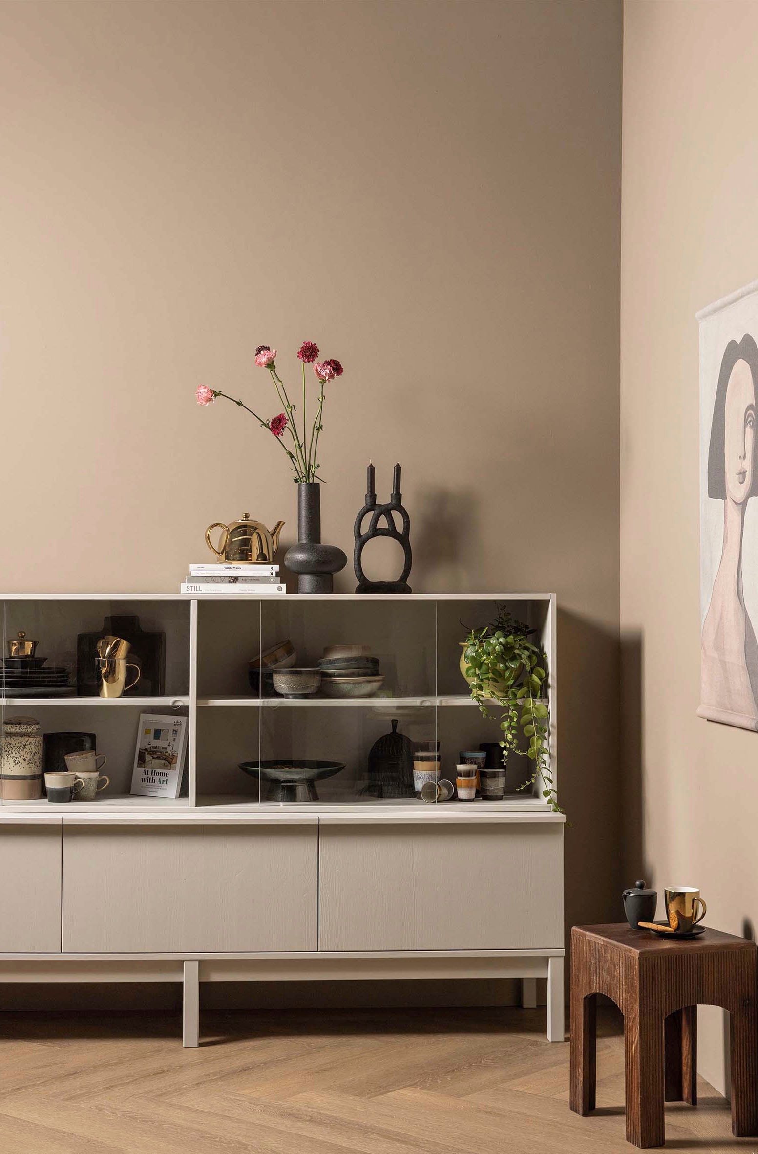 WOOOD Aufsatzschrank »Klink«, mit durchsichtigen Schiebetüren, H 60 cm x B 200 cm