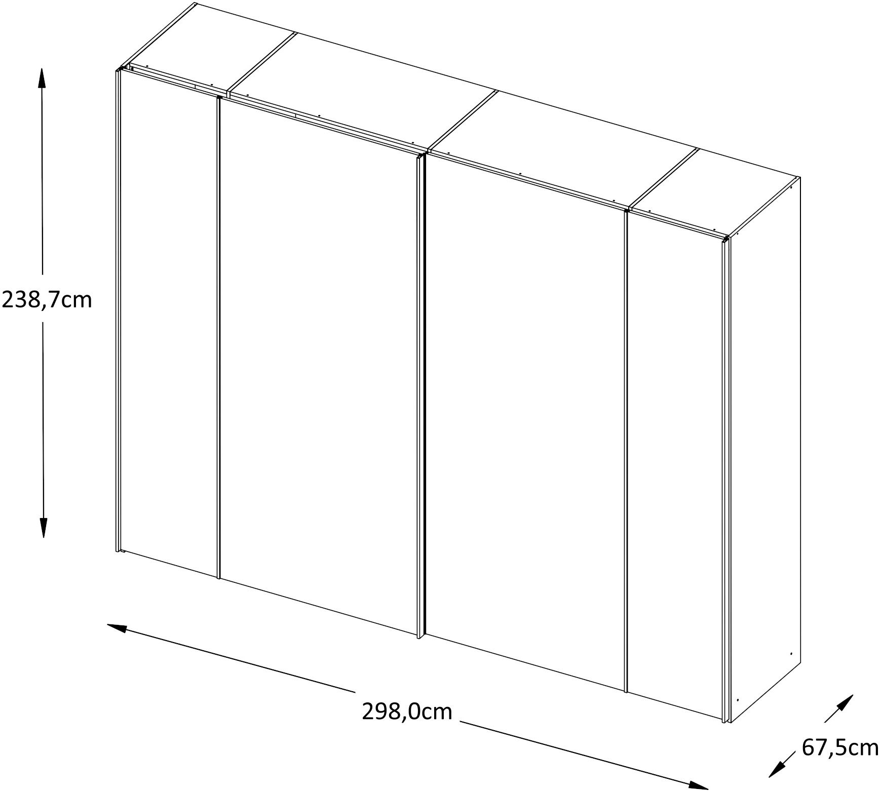 STAUD Schwebetürenschrank »Sonett 321G, Made in Germany«, mit vier verschiedenen Ausstattungsvarianten