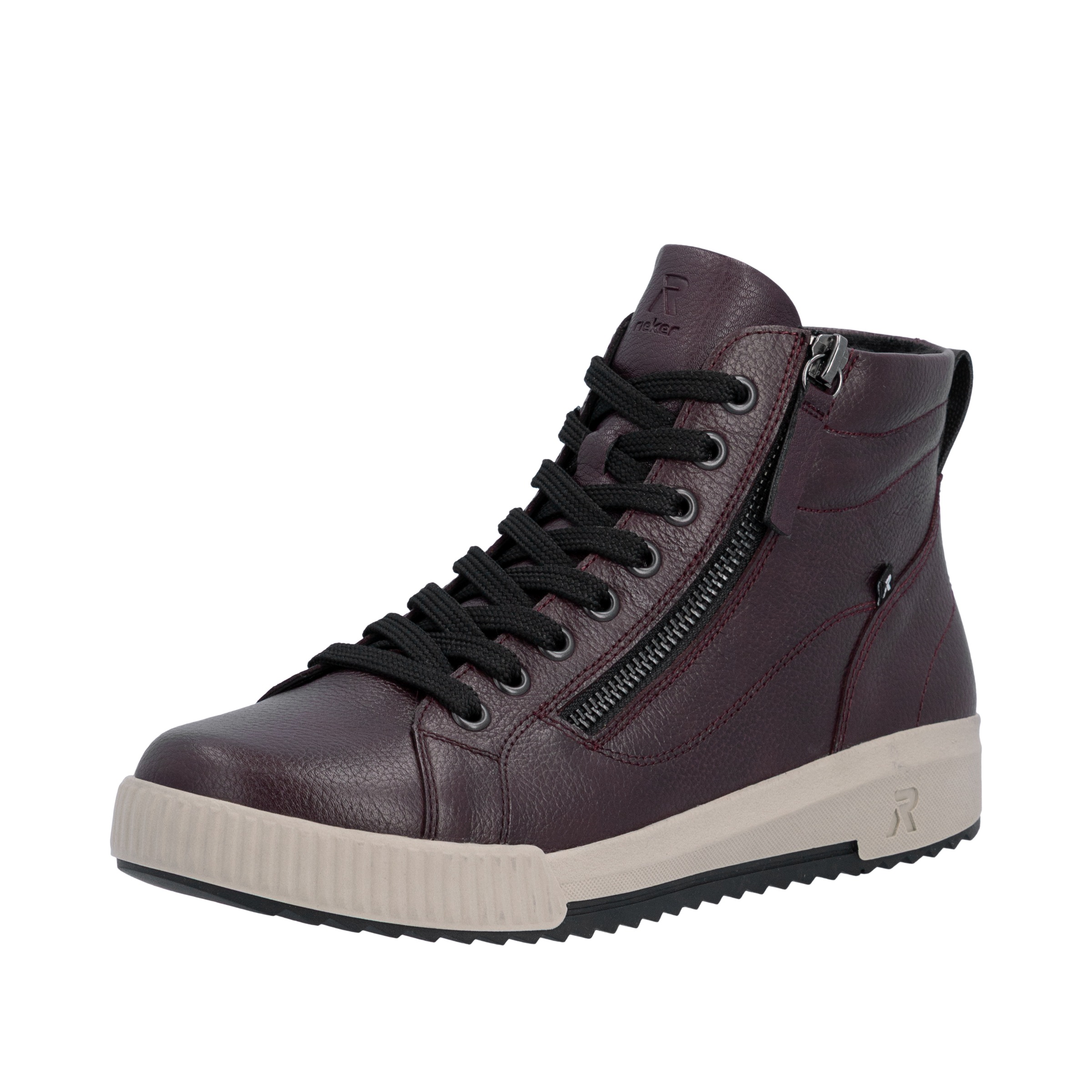 RIEKER Sport Schnürboots Stiefelette, High Top Sneaker, Freizeitboots mit Reißverschluss