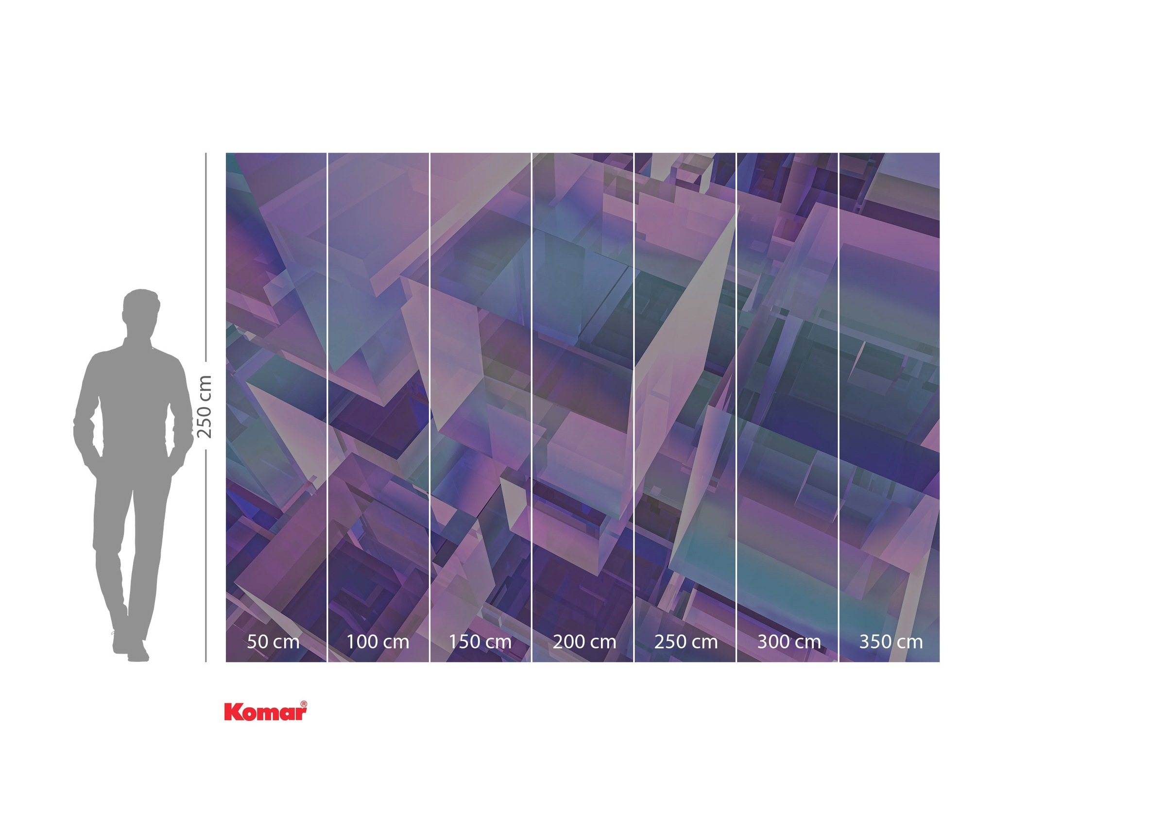 Komar Fototapete »Komar Vlies Fototapete - Holographicubical - Größe 350 x 250 cm«, bedruckt