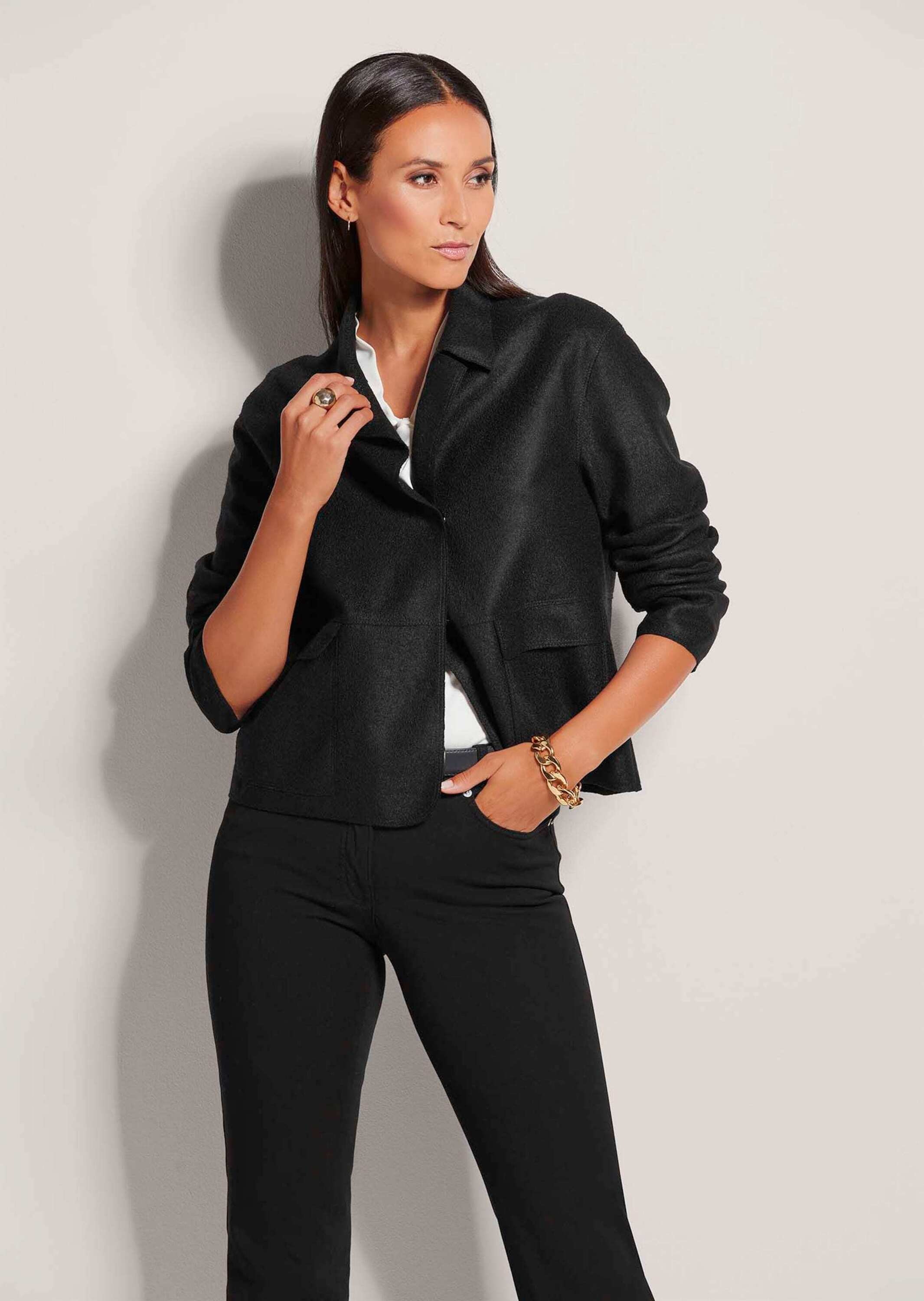 MADELEINE Kurzblazer "Kurzblazer Wollblazer mit Klappkragen und Pattentasch günstig online kaufen