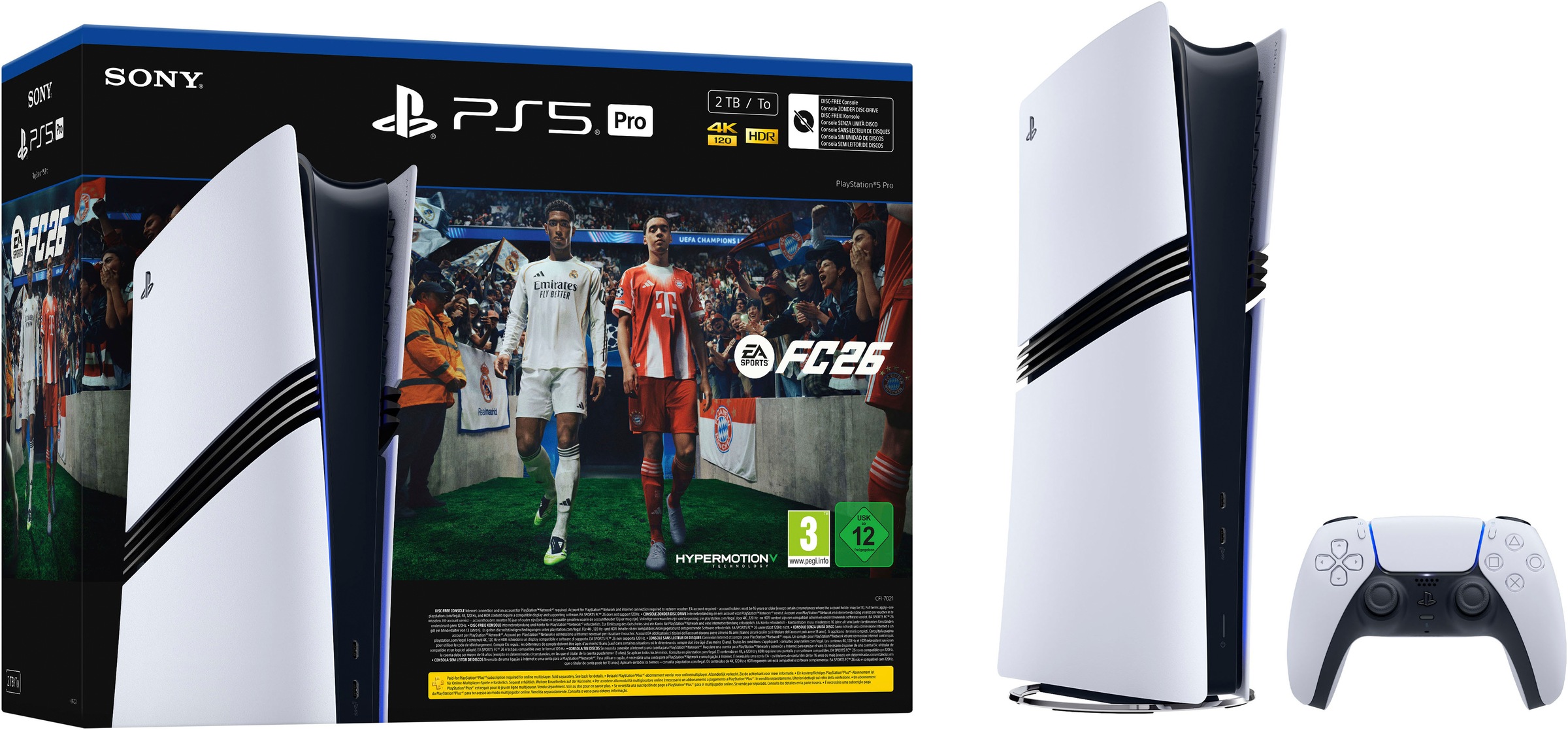 PLAYSTATION 5 Konsolen-Set "PlayStation 5 Pro 2TB – EA SPORTS FC 26 Bundle", B:8,9cm H:38,8cm T:21,6cmweiß, schwarz, Spielekonsolen