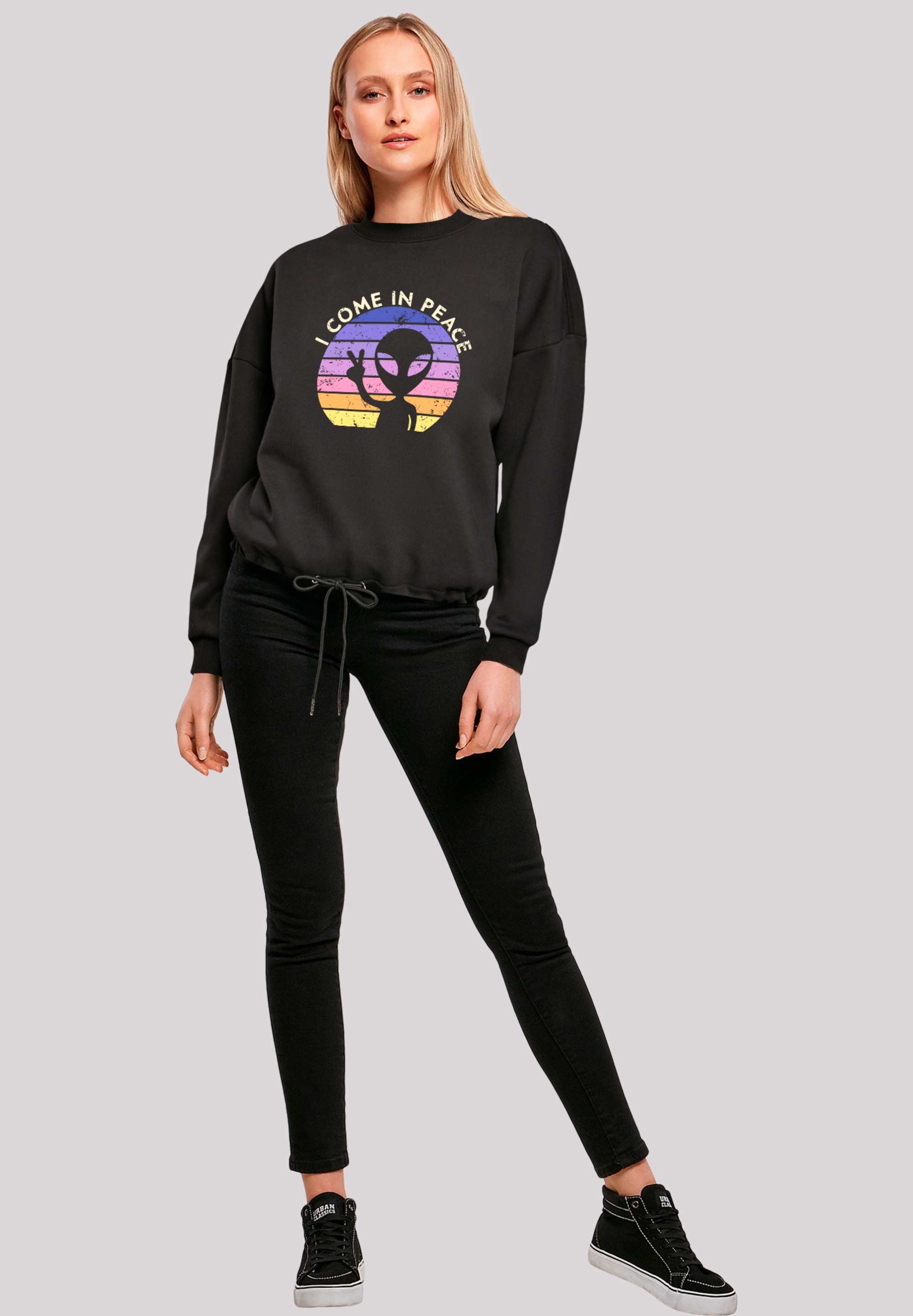 F4NT4STIC Sweatshirt »Alien Peace Sunset«, Premium Qualität