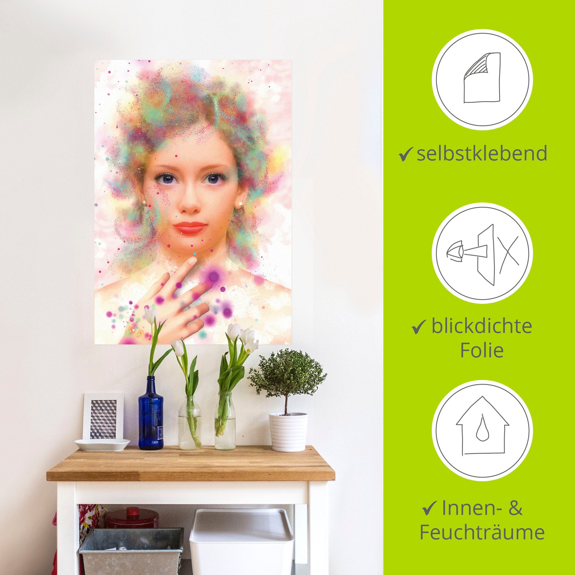 Artland Wandbild »Seelenfarben«, Bilder von Frauen, (1 St.), als Alubild, Leinwandbild, Wandaufkleber oder Poster in versch. Größen