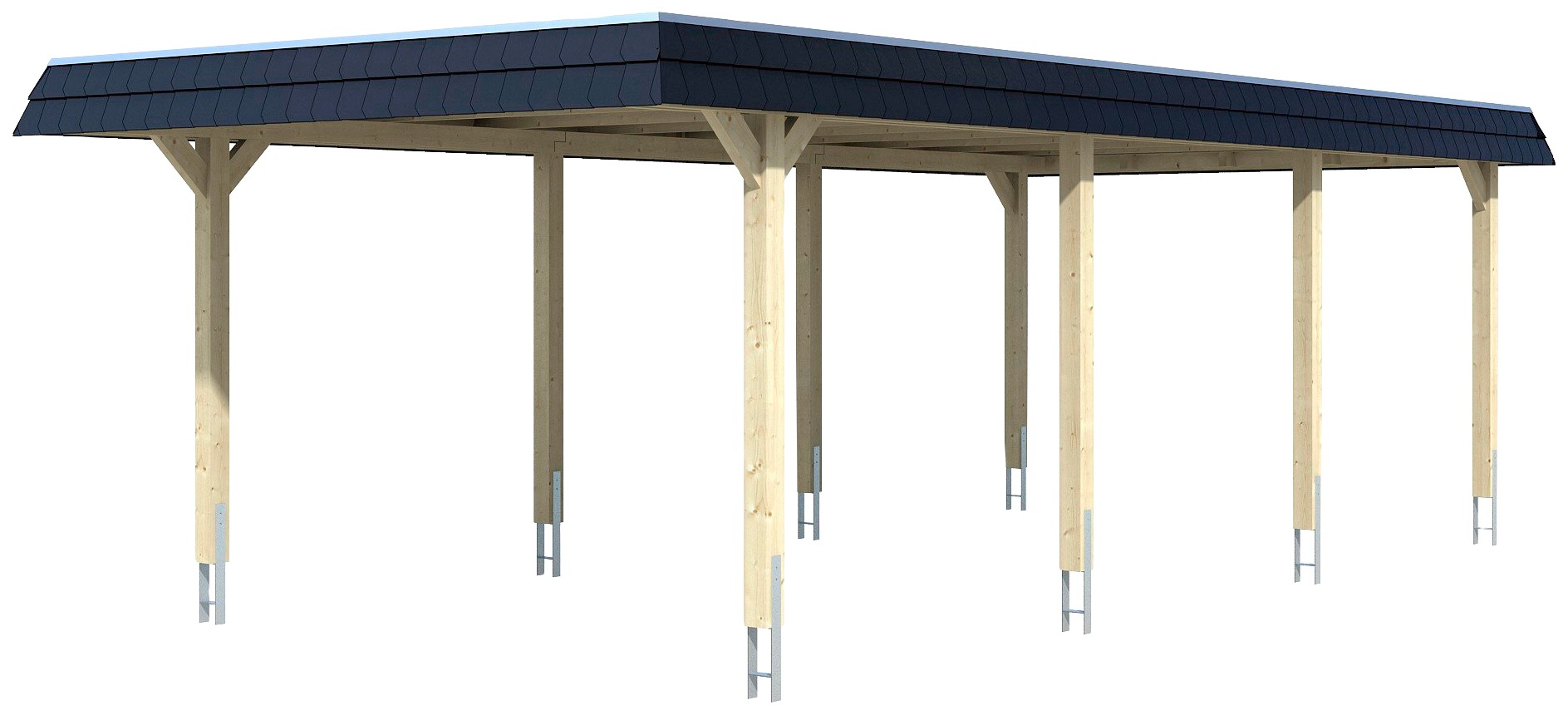 Skanholz Einzelcarport »Wendland« Massivholz 341 cm natur