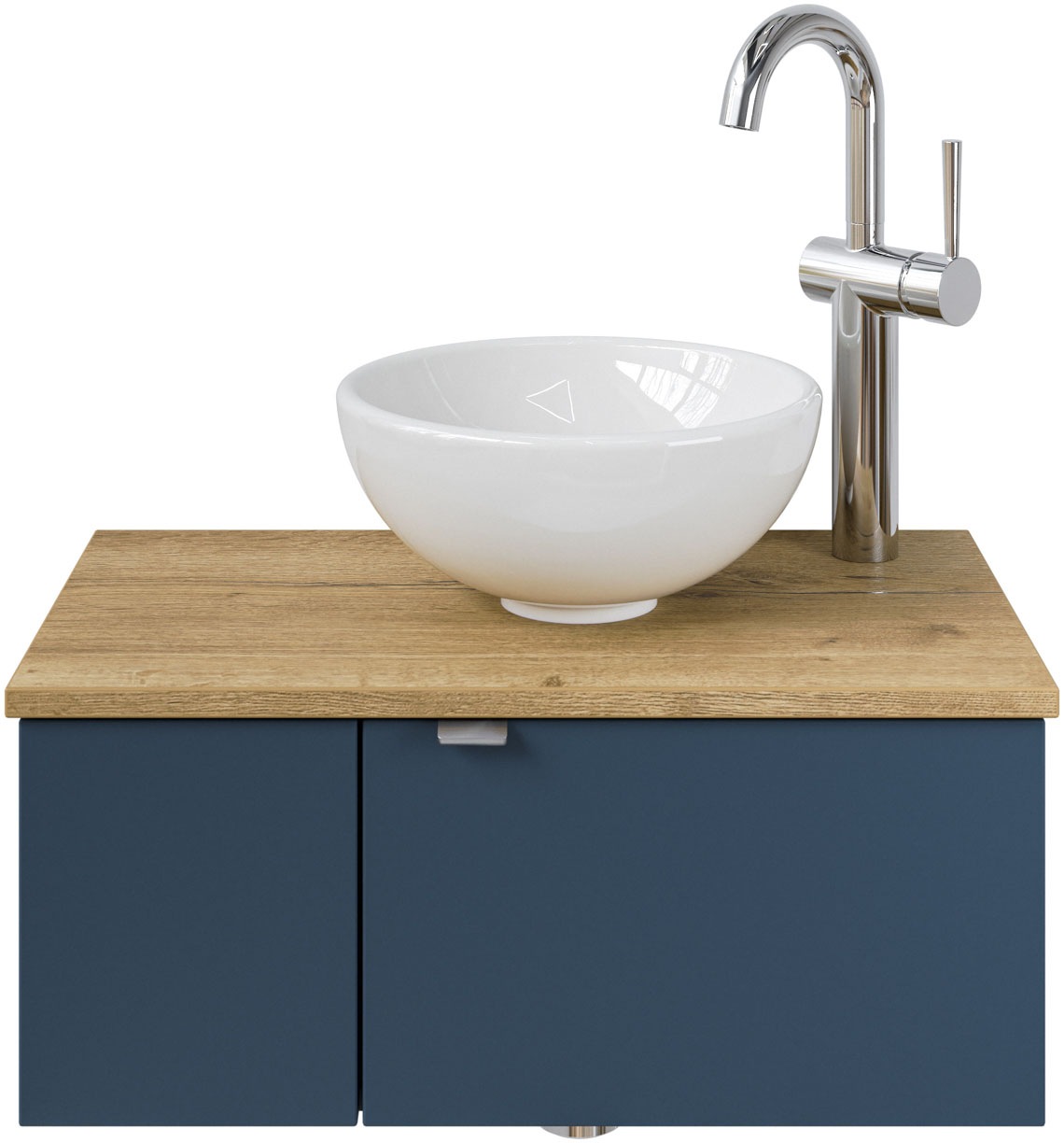 Saphir Waschtisch »Serie 6915 Waschschale mit Unterschrank für Gästebad, Gäste WC«, 61 cm mit Keramik-Aufsatzbecken, 2 Türen und 1 Fach